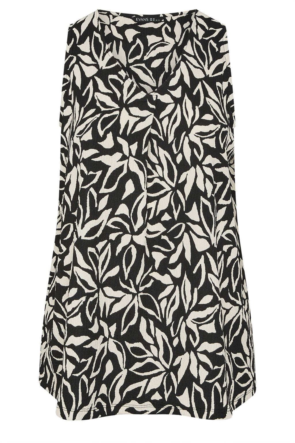  EVANS Curve Black Floral Pleat Front Jersey Vest Top