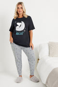  SNOOPY - Ensemble De Pyjama Bleu Marine & Gris 'Relax'
