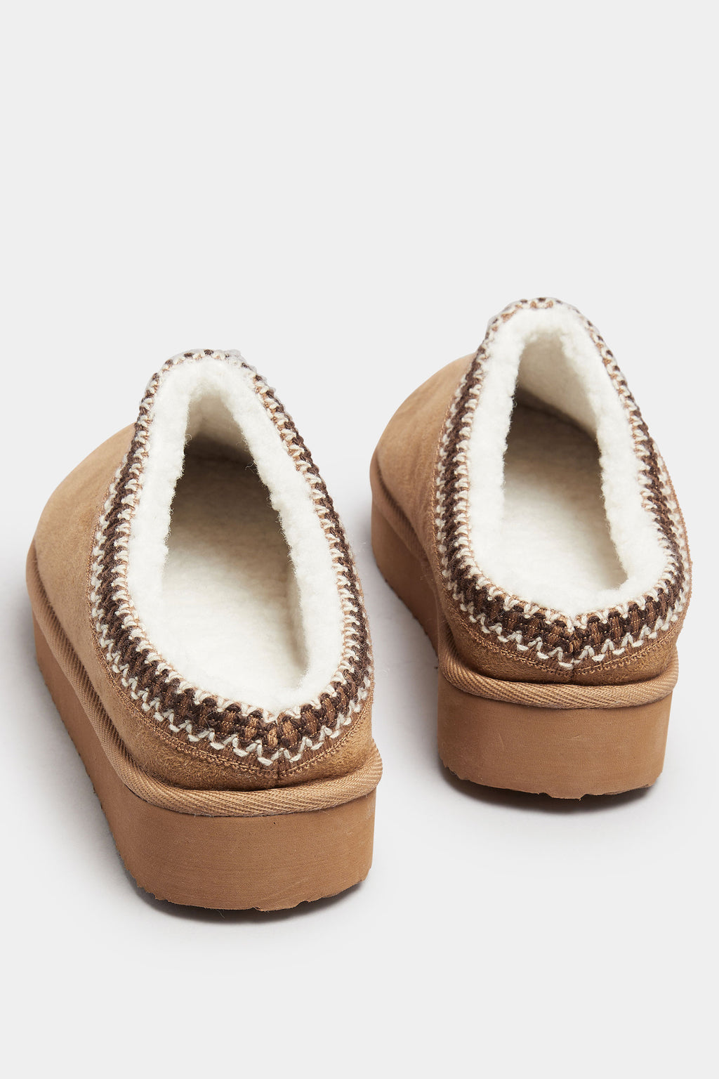  Mules Brodées En Faux Daim Marron, Coupe Extra Large EEE