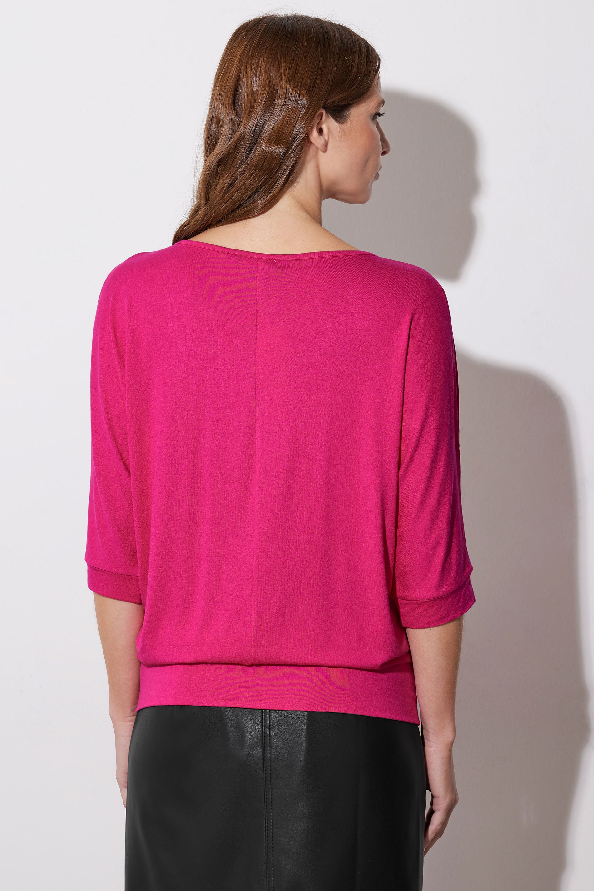  STAR Hot Pink Embellished Neckline Top