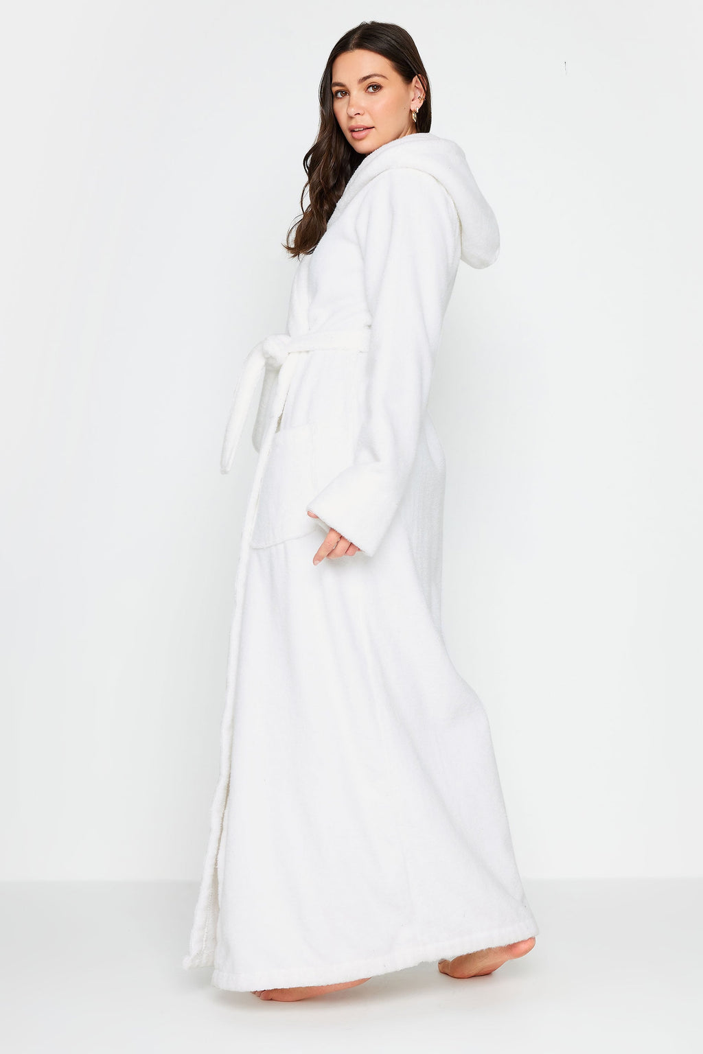  LTS PREMIUM Tall White Cotton Towelling Maxi Robe