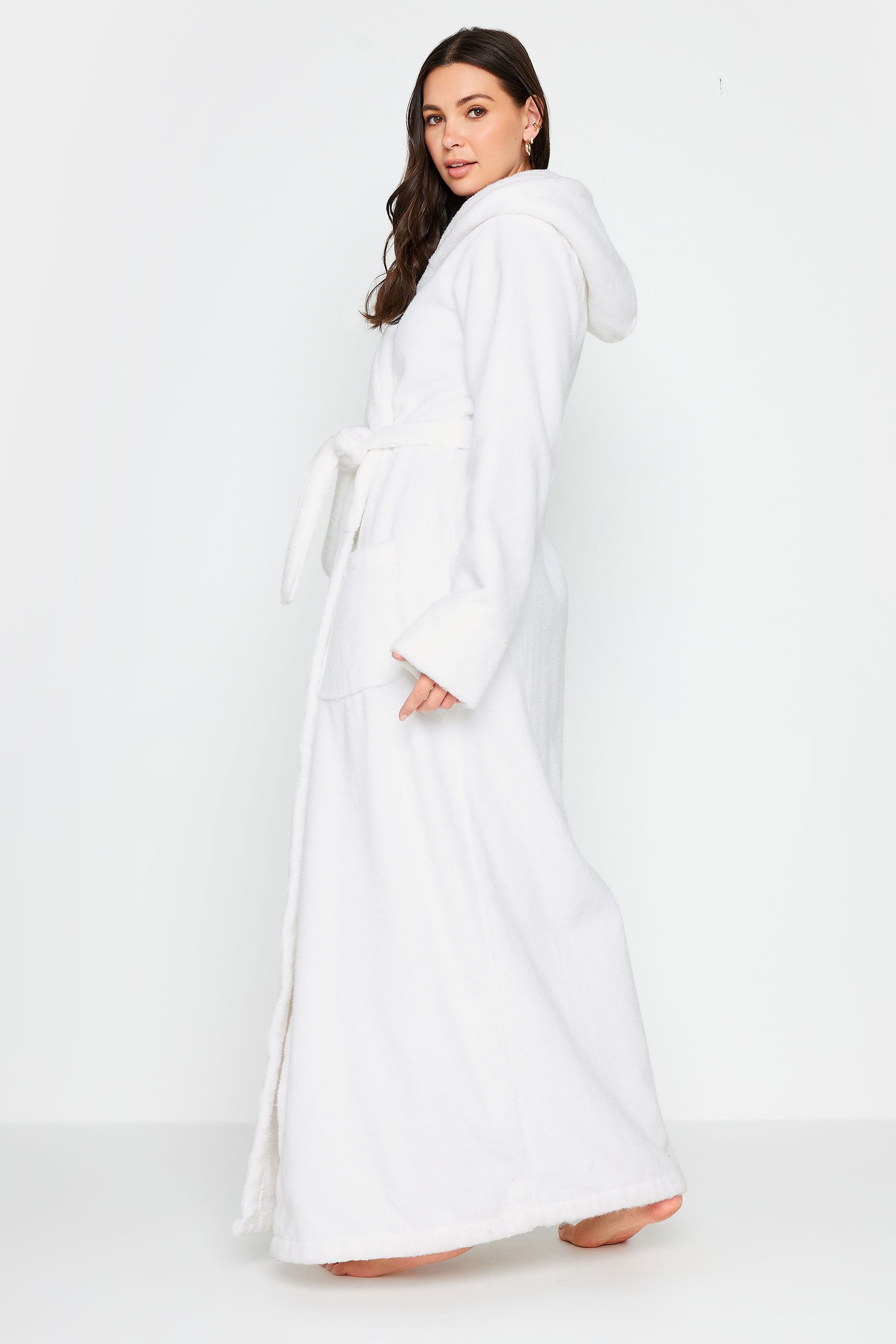  LTS PREMIUM Tall White Cotton Towelling Maxi Robe