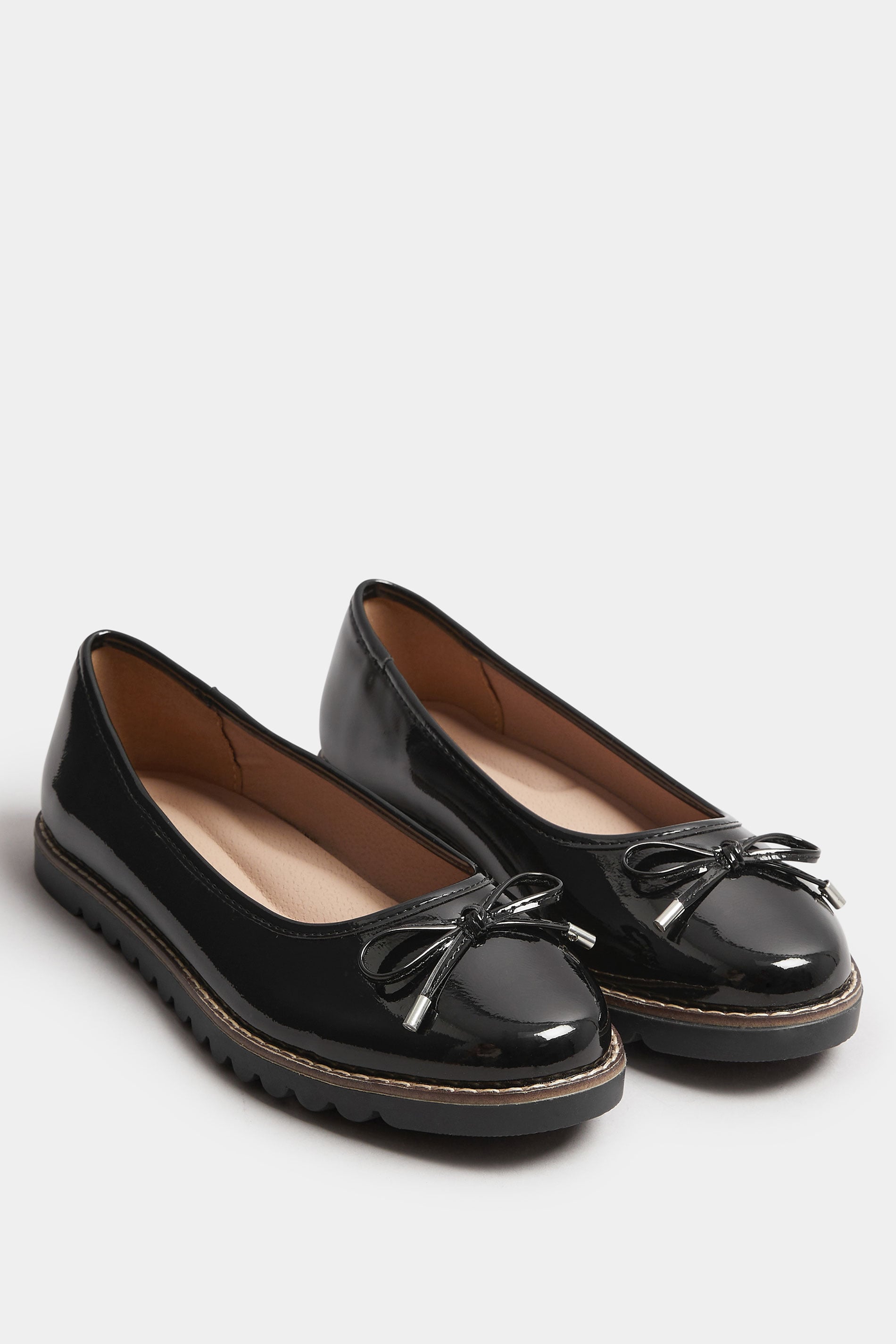  Ballerines Noires Vernies En Coupe E Large Et Coupe EEE Extra Large