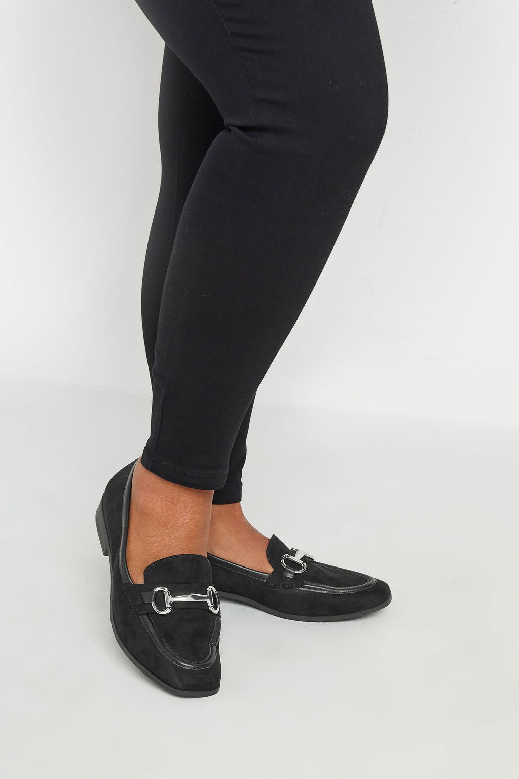  Mocassins Noirs Effet Daim Pieds Larges E