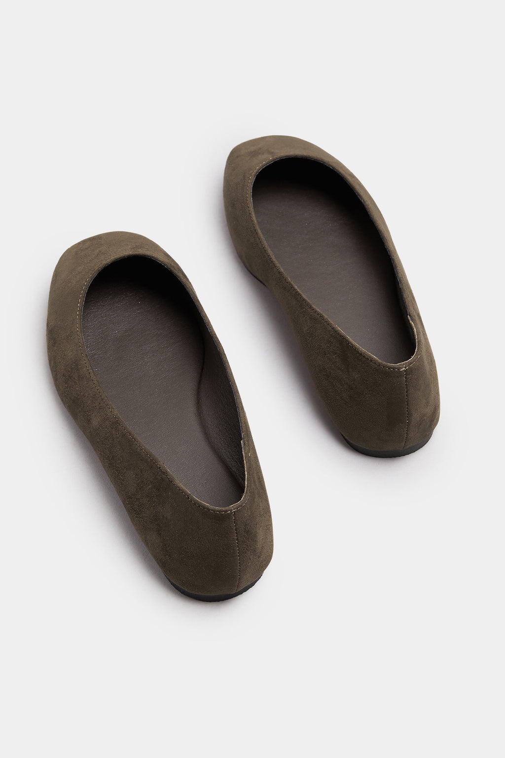  Ballerines à Bout Carré En Simili-daim Marron Chocolat, Coupe Extra Large EEE