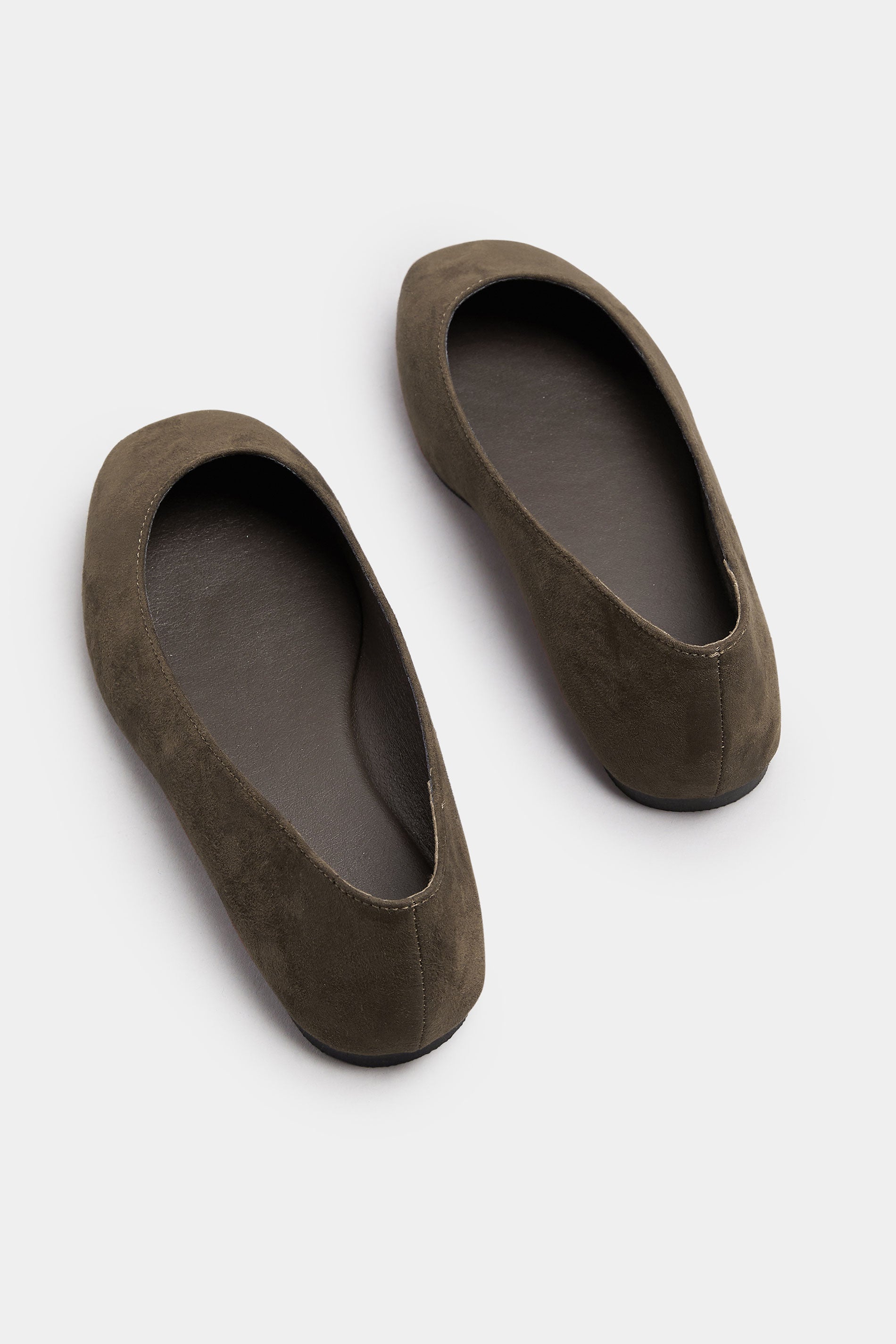  Ballerines à Bout Carré En Simili-daim Marron Chocolat, Coupe Extra Large EEE