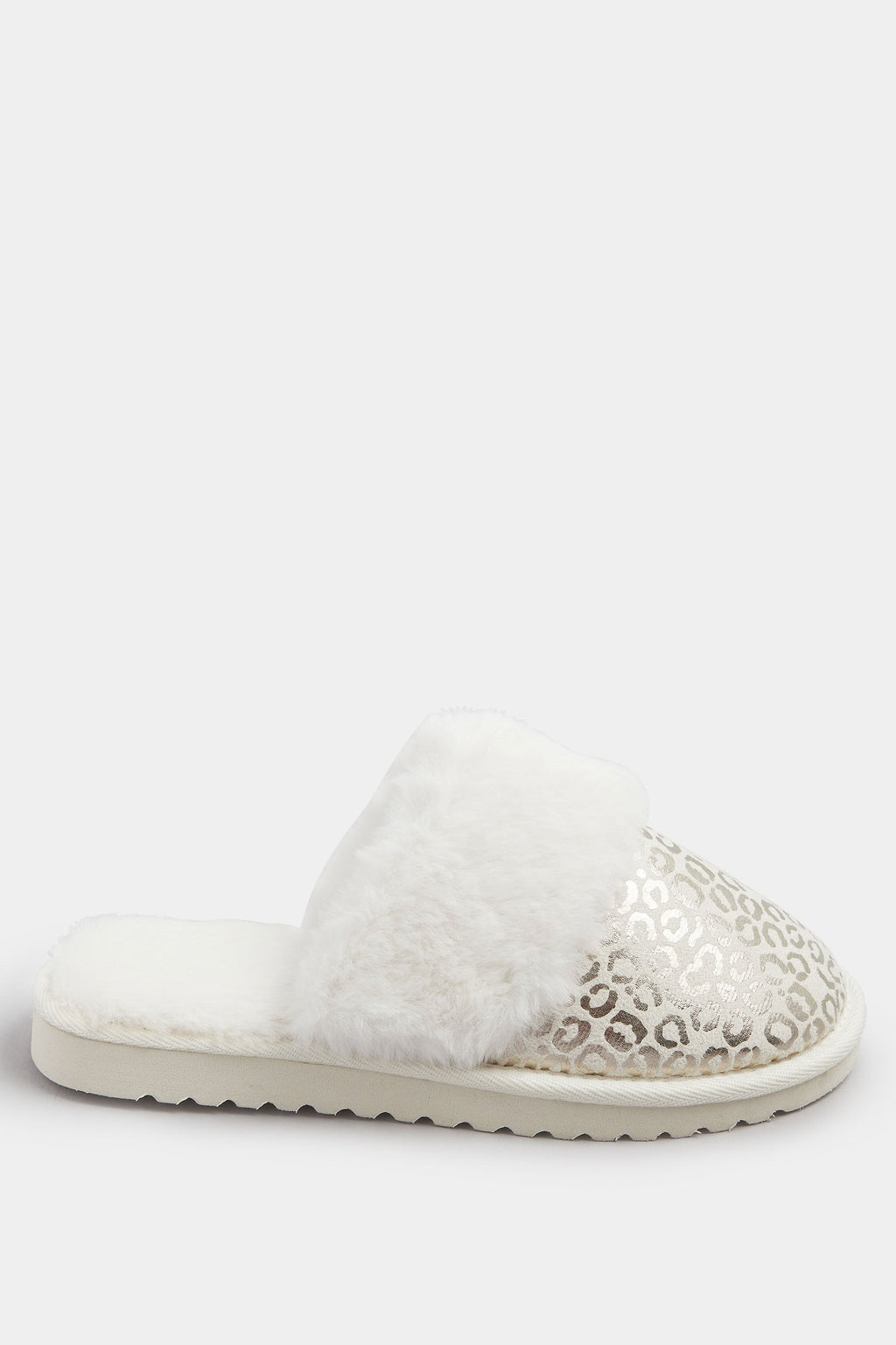  Chaussons à Imprimé Léopard Métallisé Doré