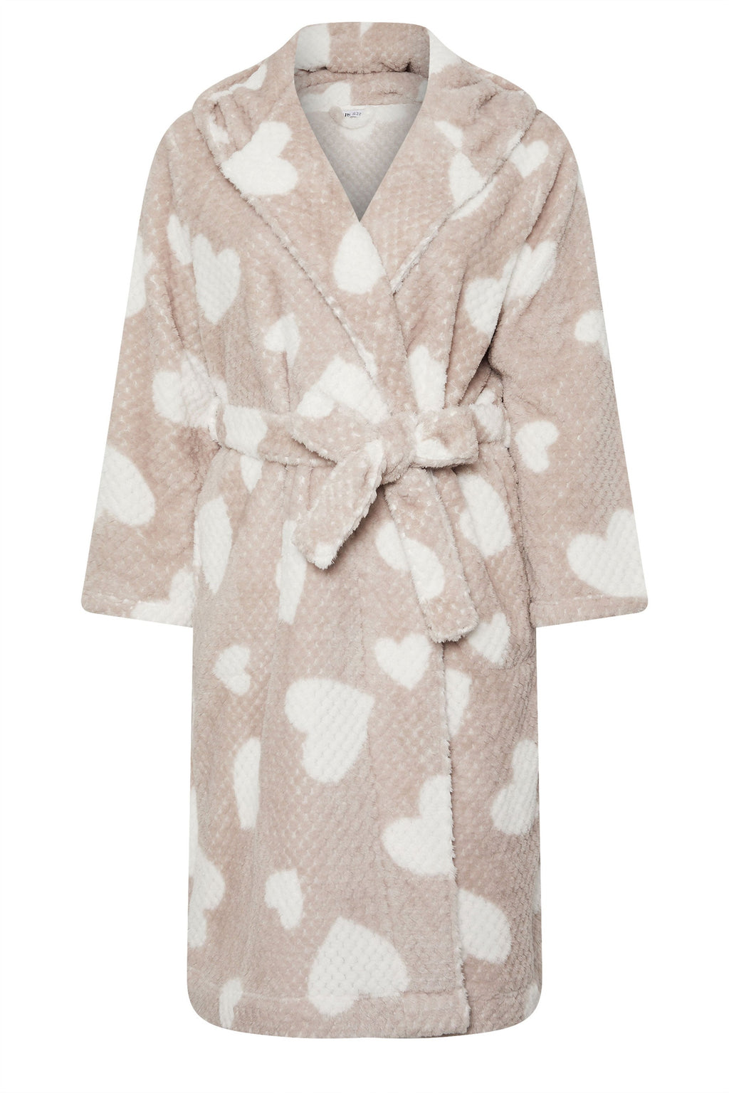  YOURS - Robe De Chambre Crème Gauffré Design Coeurs