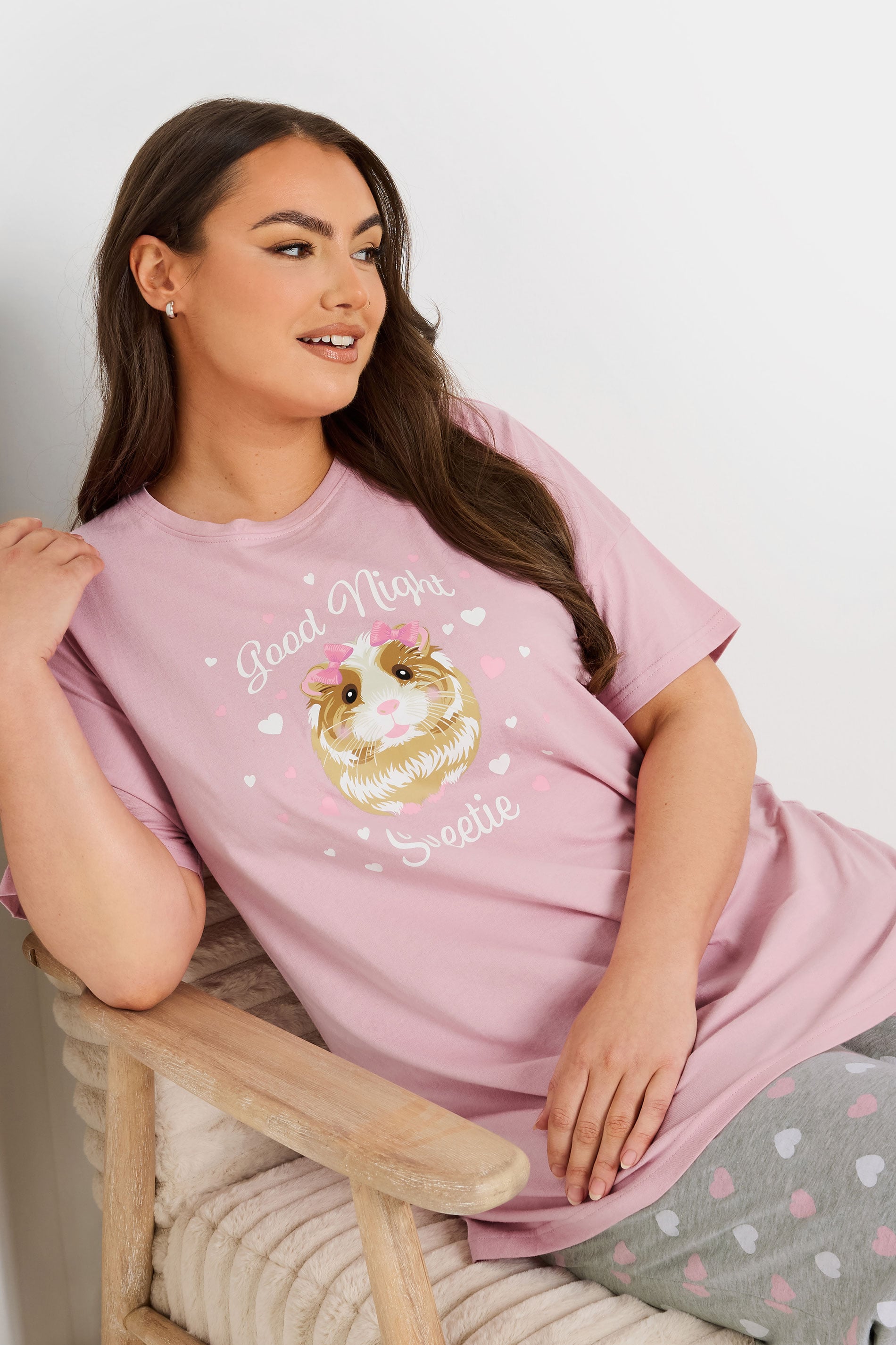  YOURS - Ensemble De Pyjama Rose & Gris 'Good Night Sweetie'