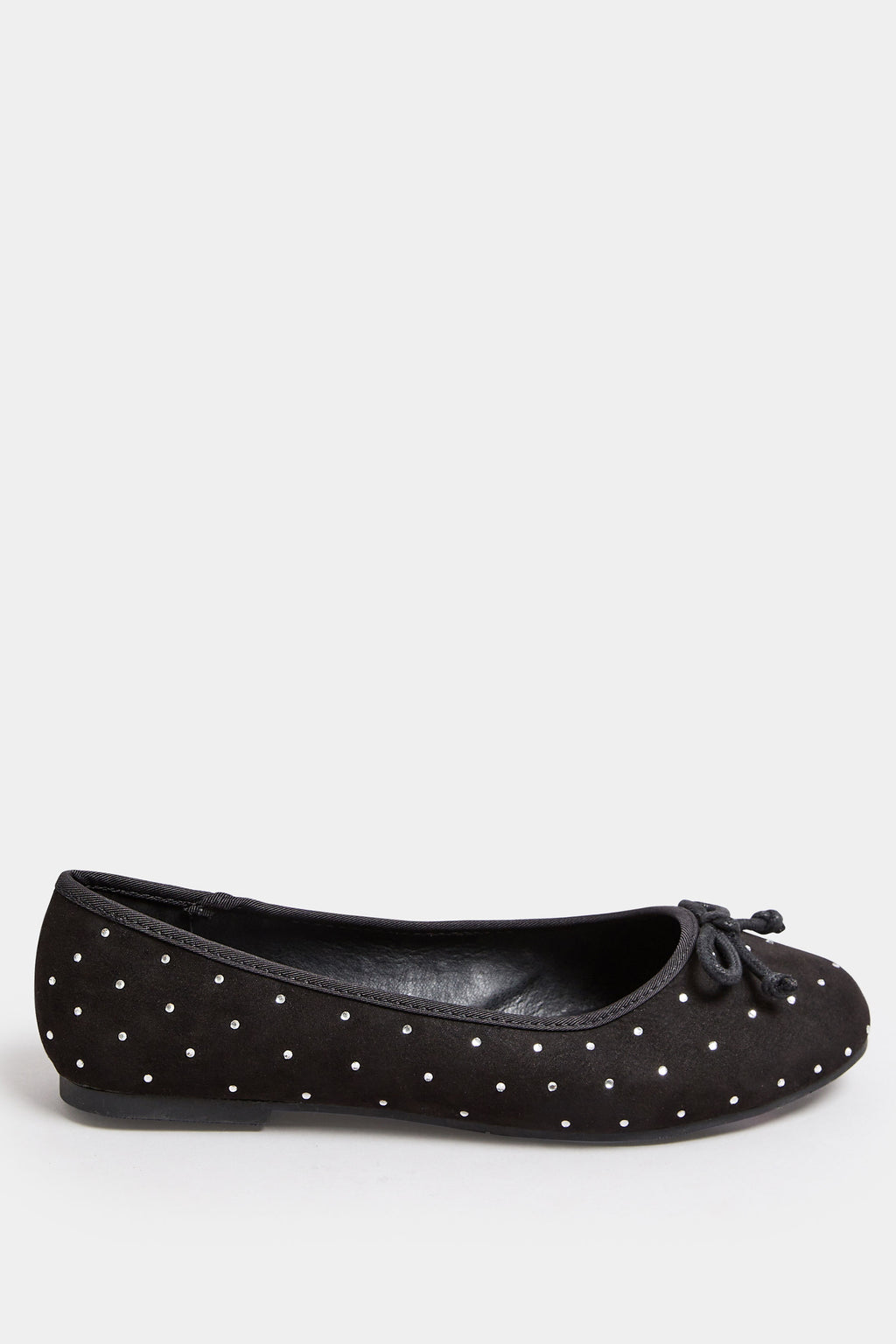  Ballerines Noires à Strass Noeuds Avant