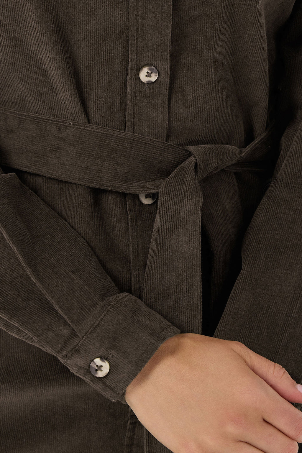  LTS Tall Chocolate Brown Cord Shirt Dress