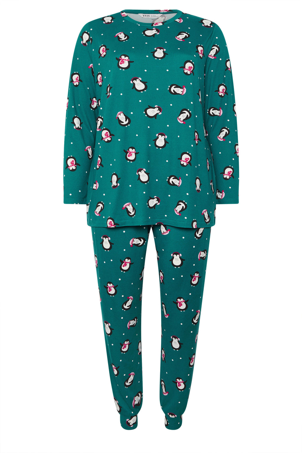  YOURS Curve Coffret Cadeau Pyjama Doux Au Toucher Bleu Sarcelle Pingouin
