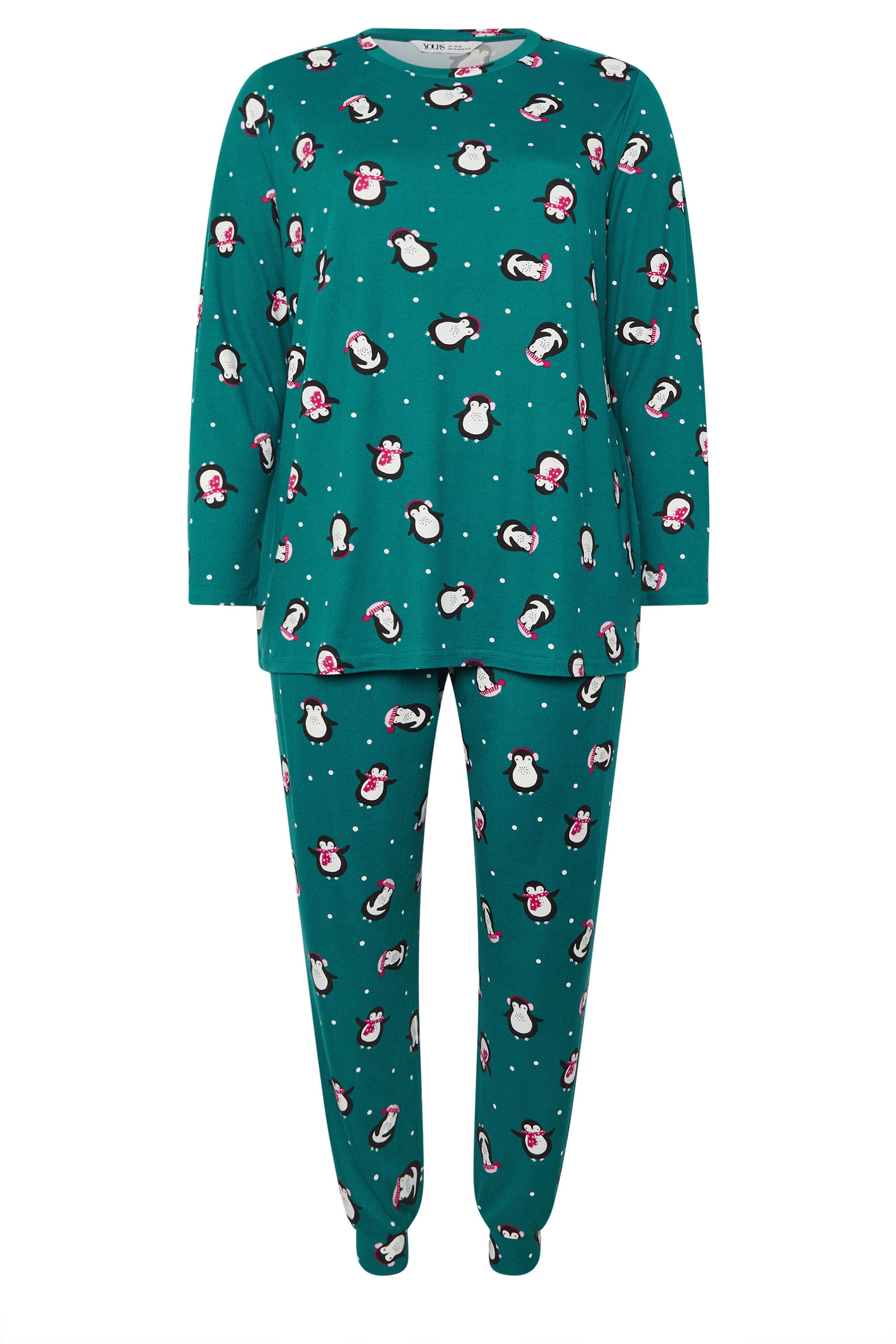  YOURS Curve Coffret Cadeau Pyjama Doux Au Toucher Bleu Sarcelle Pingouin