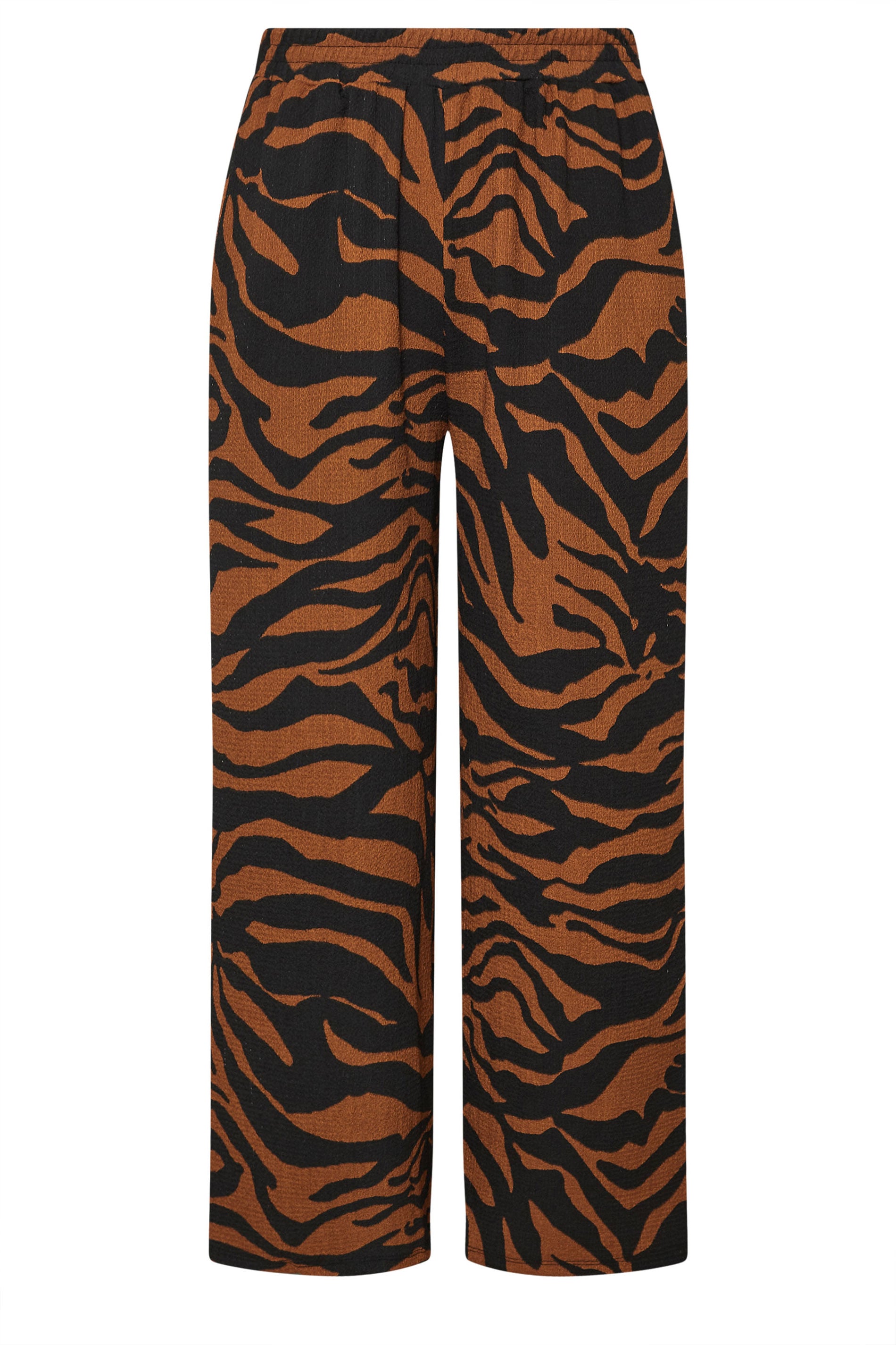  YOURS - Pantalon Wide Leg à Poches Marron & Noir Zébré