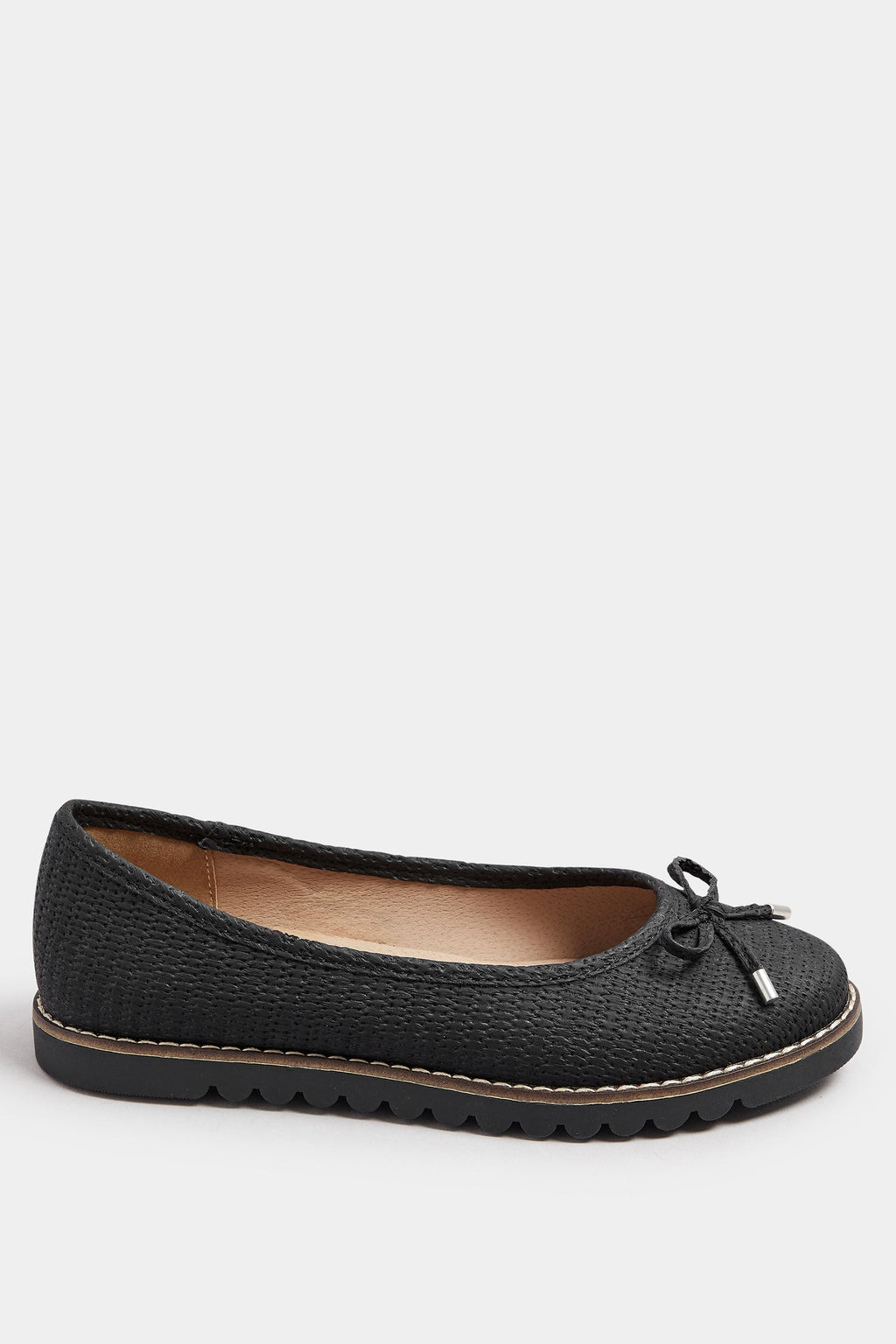  Ballerines Noires Effet Cuir Pieds Extra Larges EEE