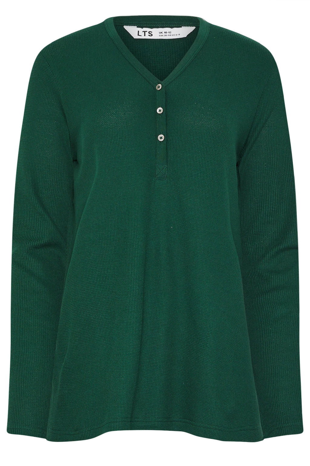  LTS Tall Green Cotton Waffle Pyjama Top