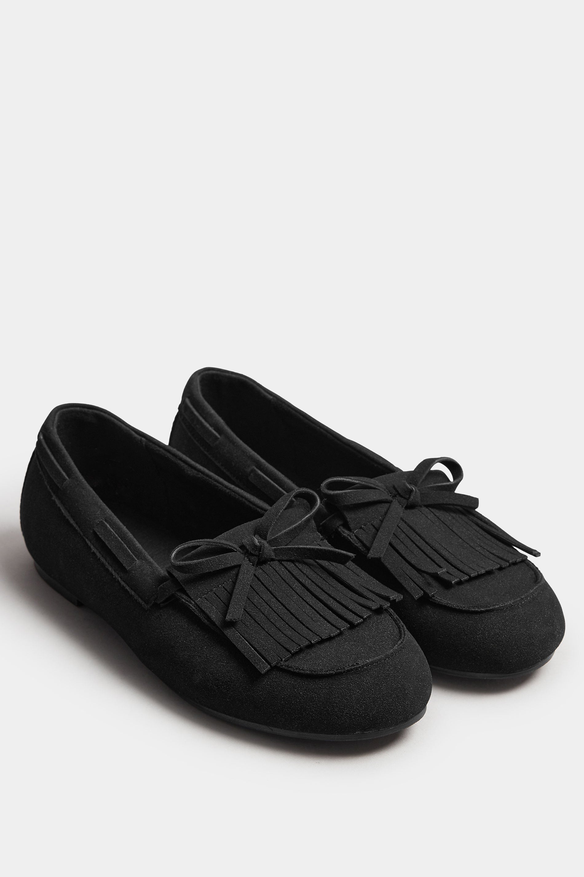  Mocassins à Franges En Simili-daim Noir, Coupe Extra Large EEE