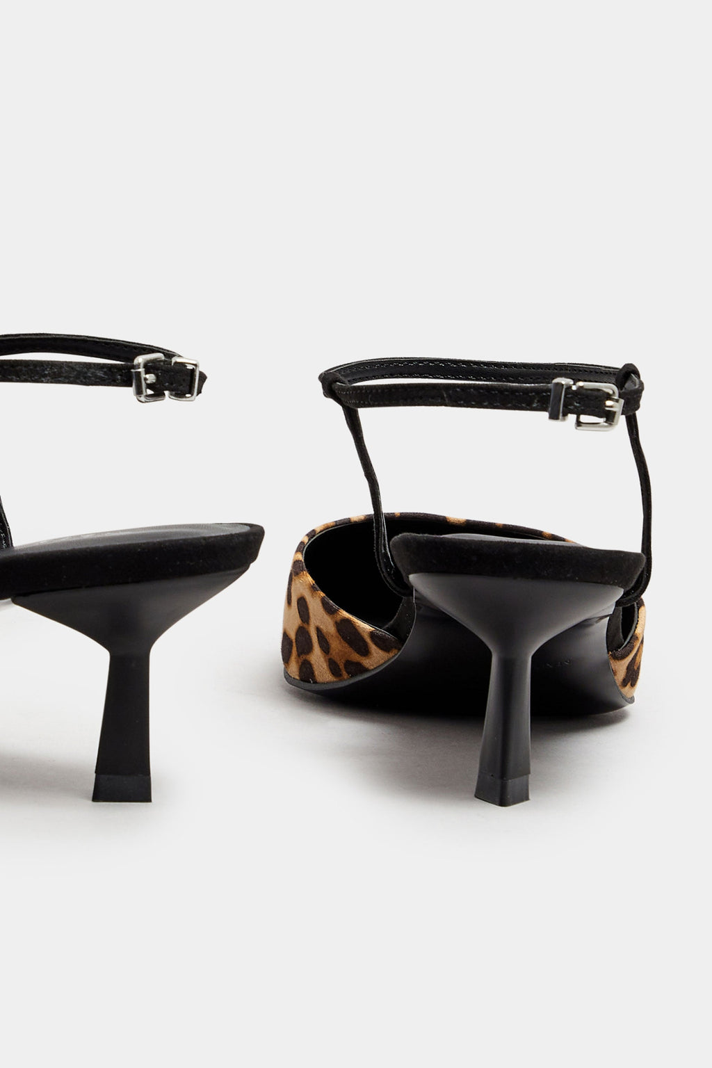  LTS Brown Leopard Print Ankle Strap Kitten Heels In Standard Fit