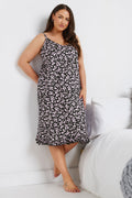  YOURS - Chemise De Nuit Rose & Noire Design Coeurs