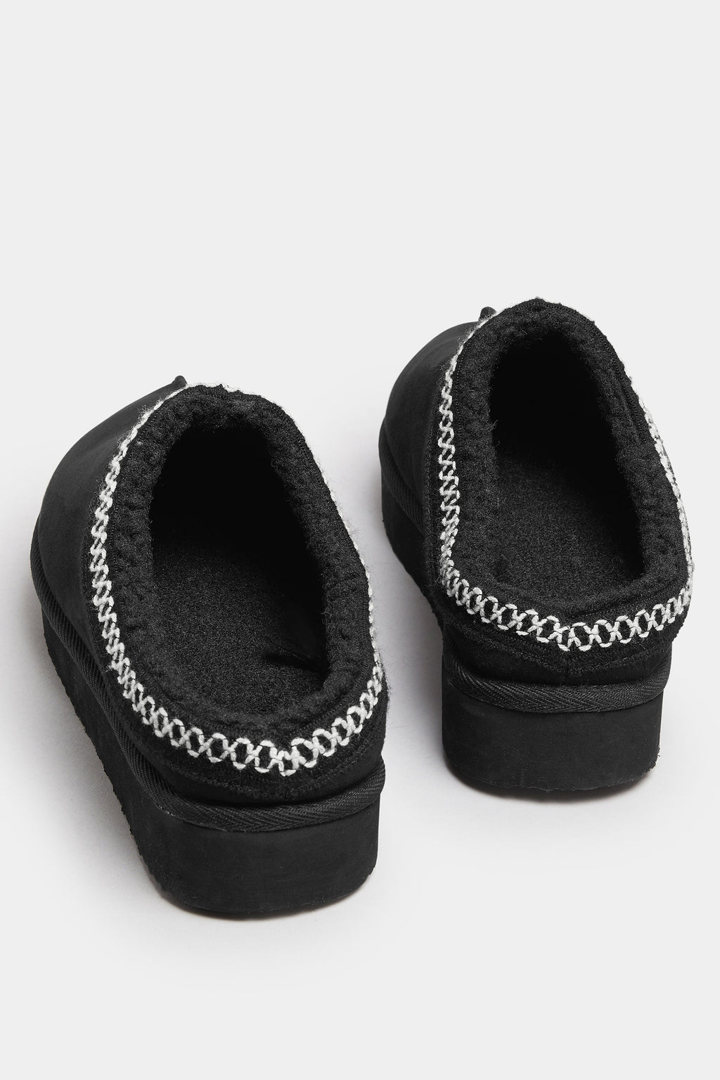  Mules Brodées En Faux Daim Noir, Coupe Extra Large EEE