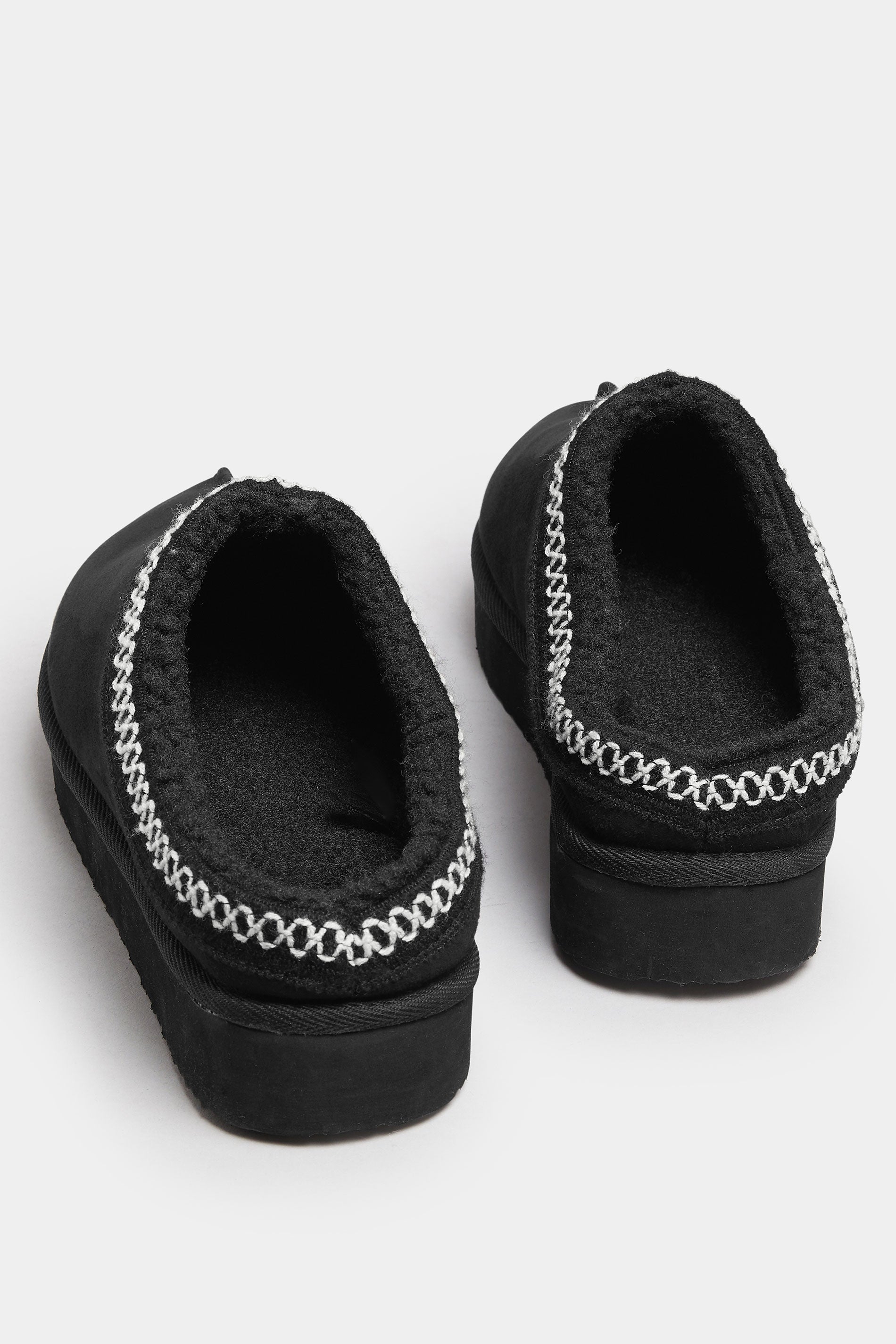  Mules Brodées En Faux Daim Noir, Coupe Extra Large EEE