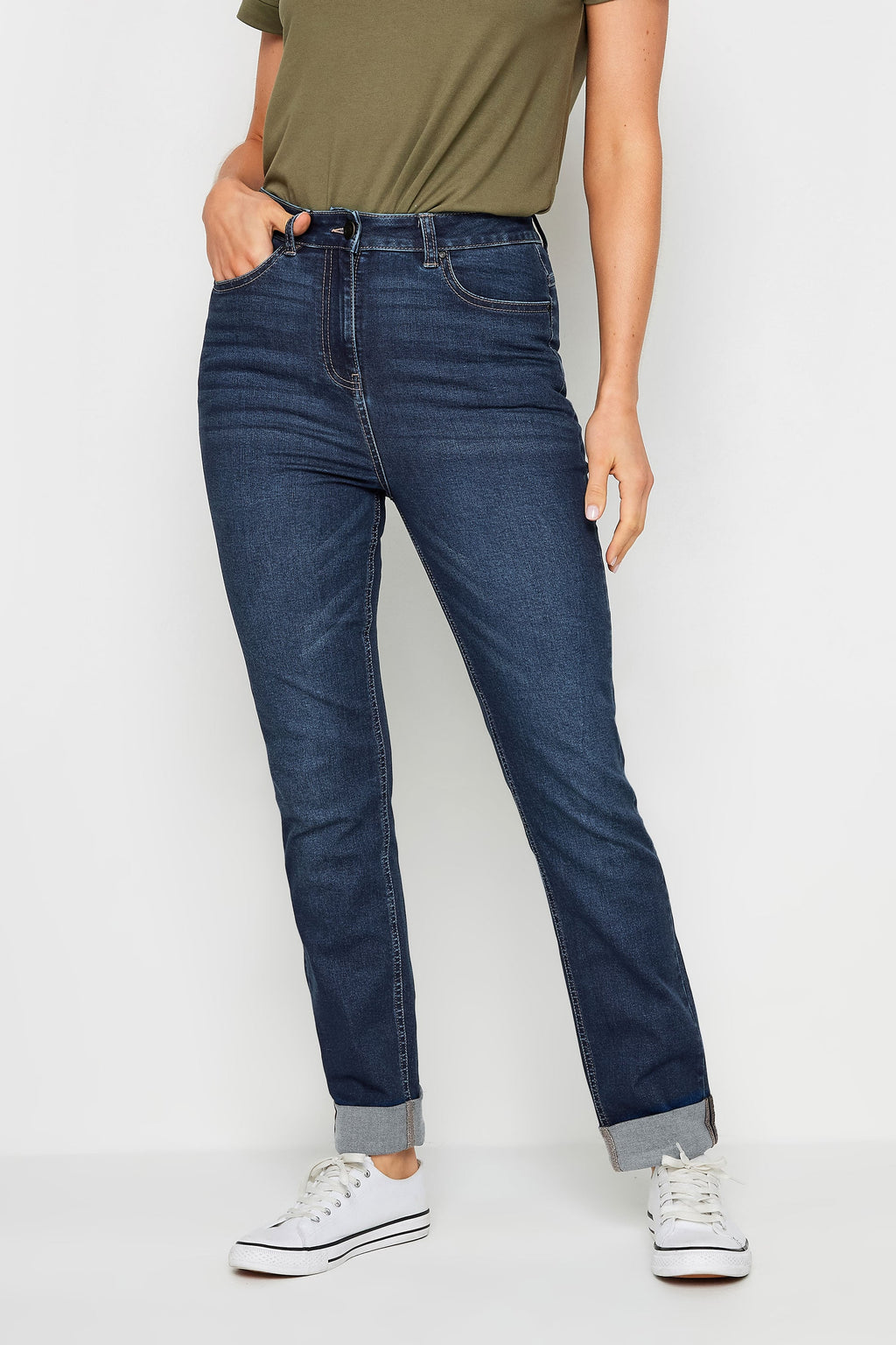  LTS Tall Blue Mid Wash Cigarette Jeans