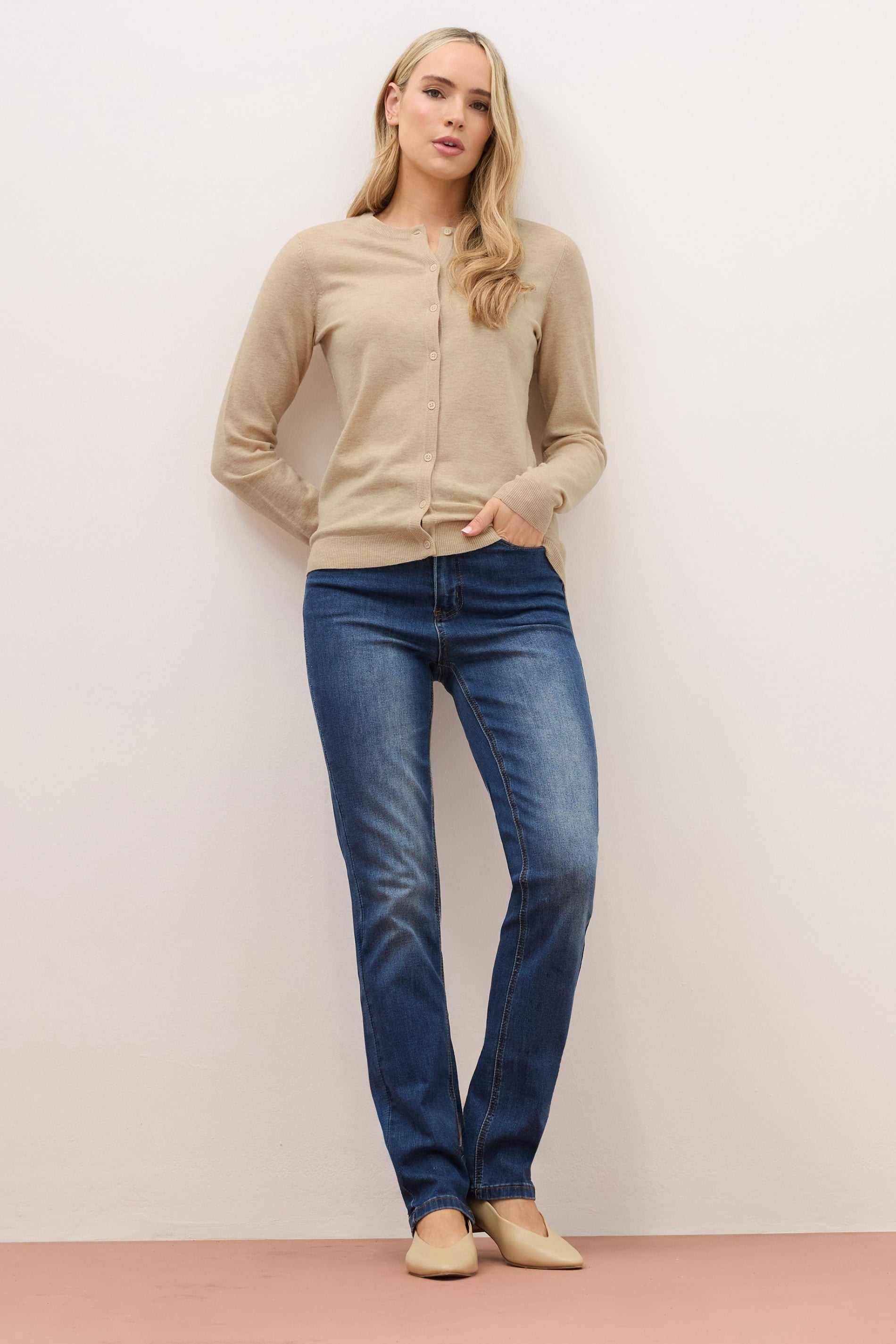  LTS PREMIUM Tall Natural Brown Button Down Cardigan