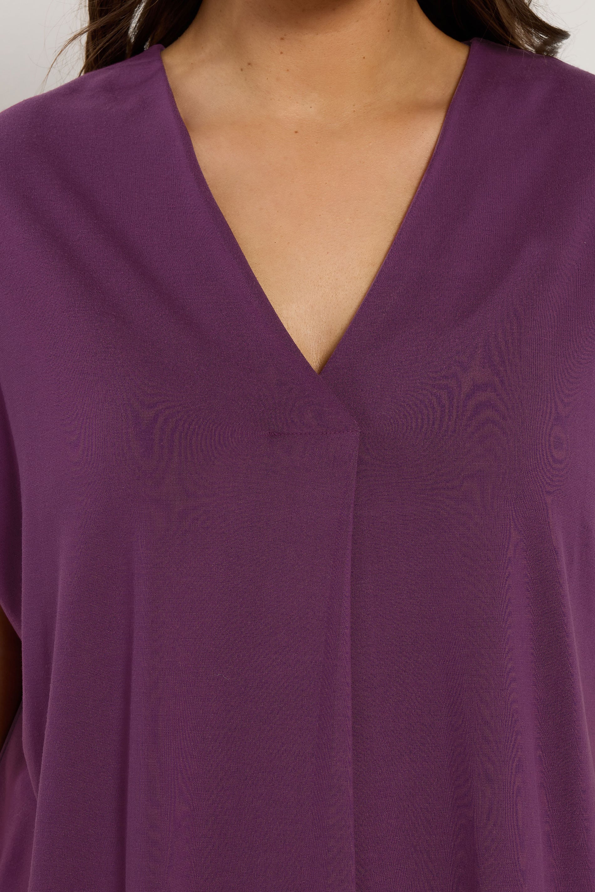  EVANS Curve Purple Premium Jersey Pleat Swing Top