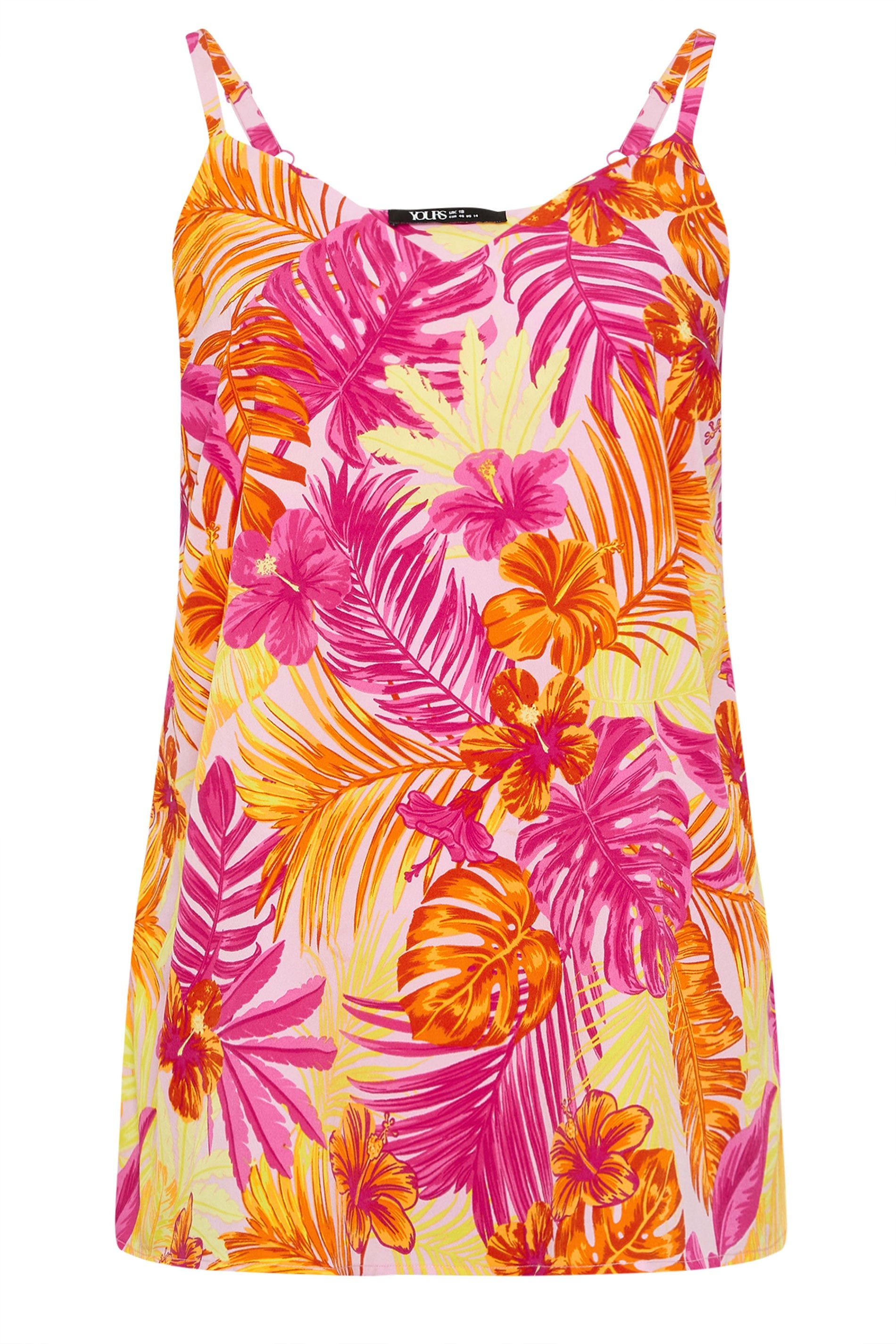  YOURS - Débardeur Rose & Jaune Tropical