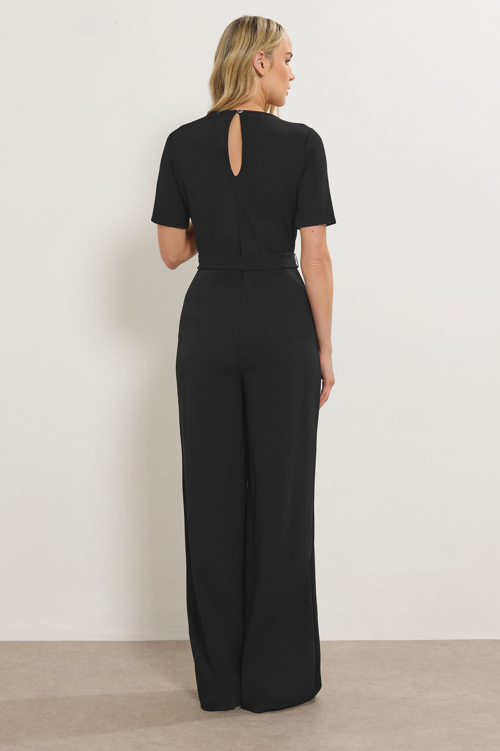 LTS Tall Black Belted Jumpsuit