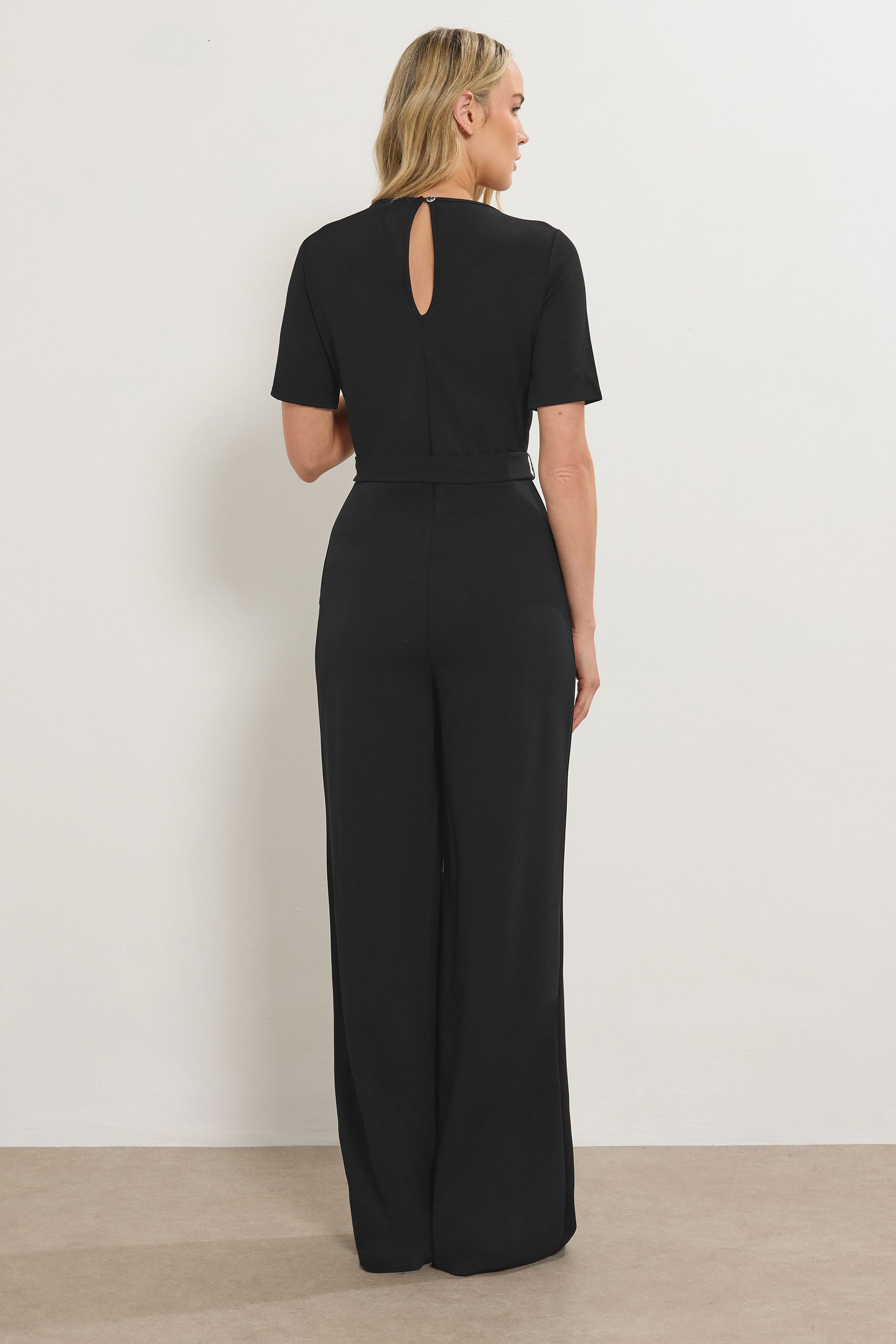  LTS Tall Black Belted Jumpsuit