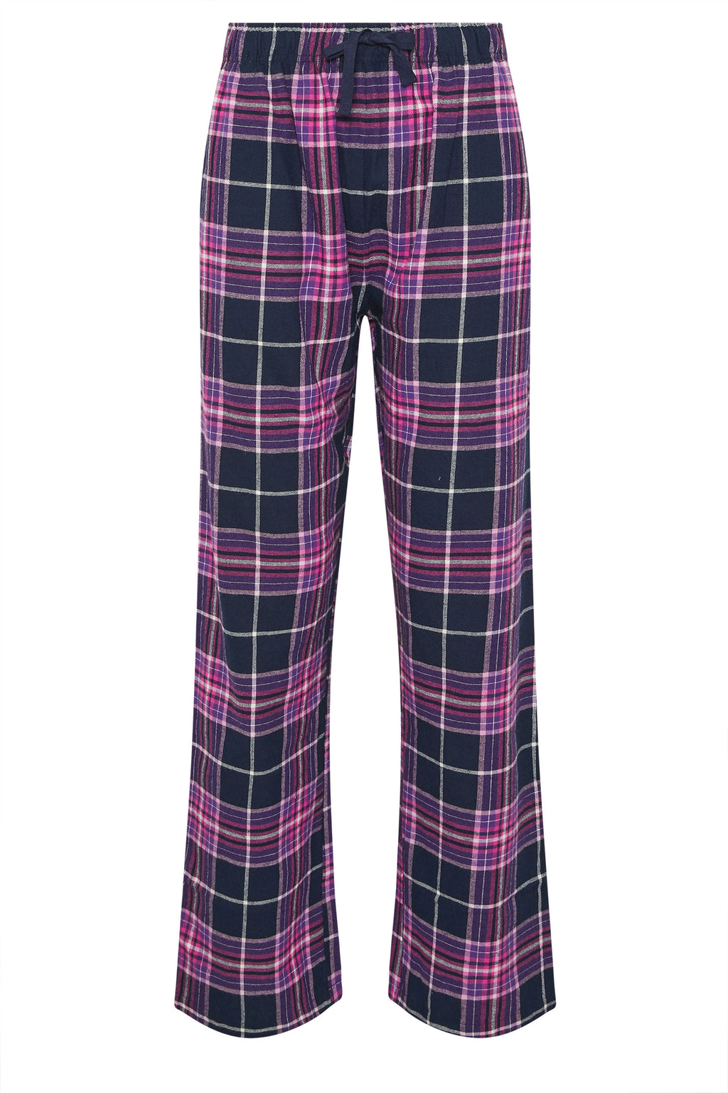  LTS Tall Purple Cotton Check Pyjama Bottoms