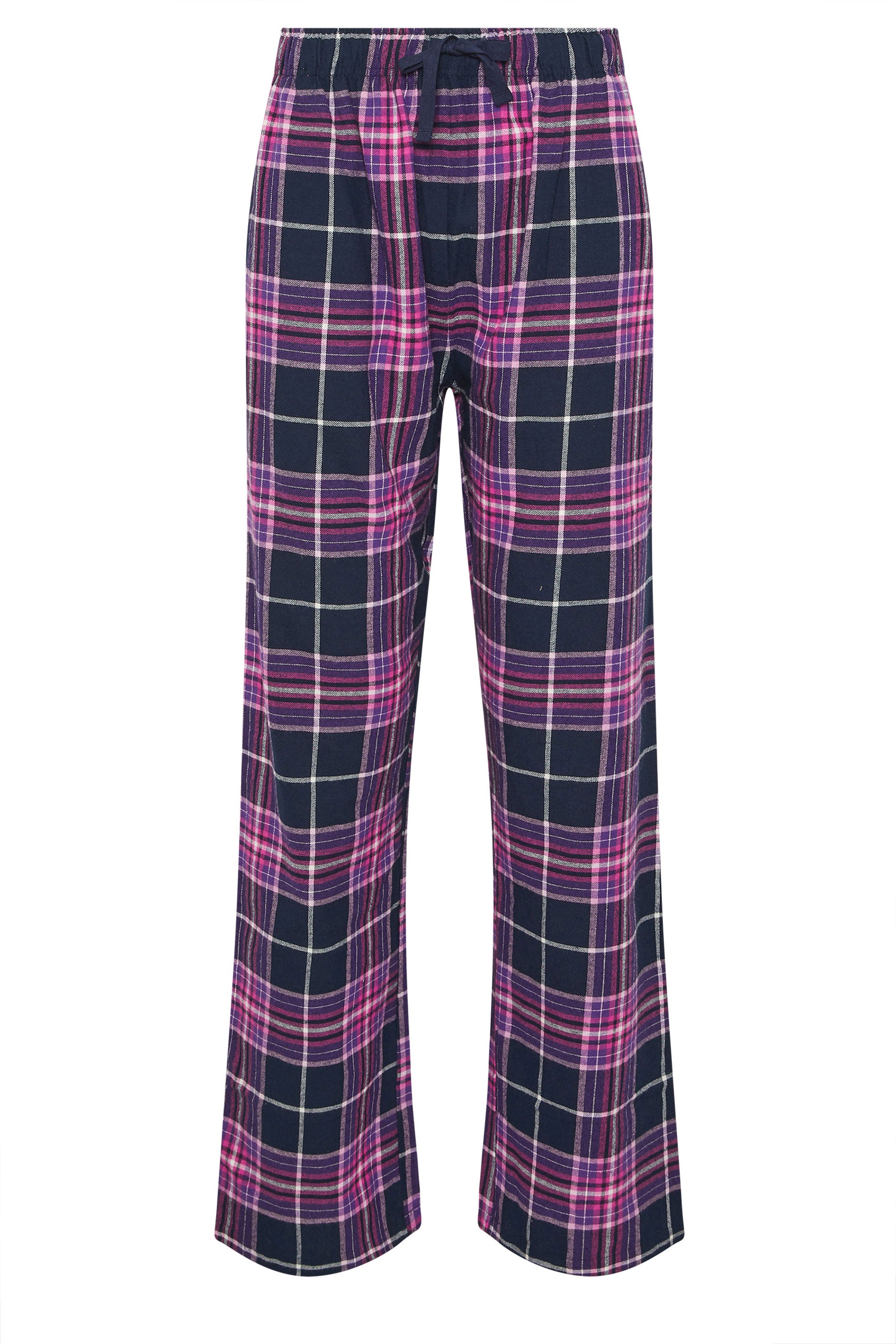  LTS Tall Purple Cotton Check Pyjama Bottoms