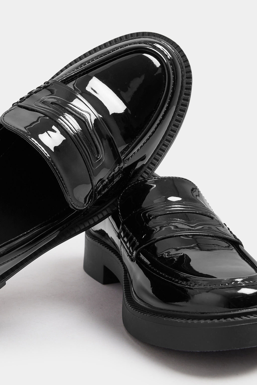  Mocassins Noirs Vernis Pieds Larges E & Extra Larges EEE