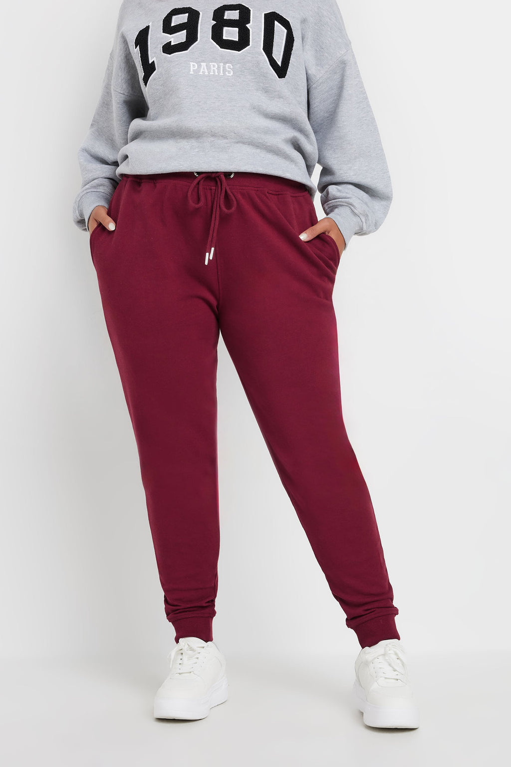  YOURS - Jogging Bordeaux Taille Élastique En Jersey