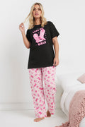  YOURS - Ensemble De Pyjama Noir & Rose Cowboy 'Lets Go Girls'