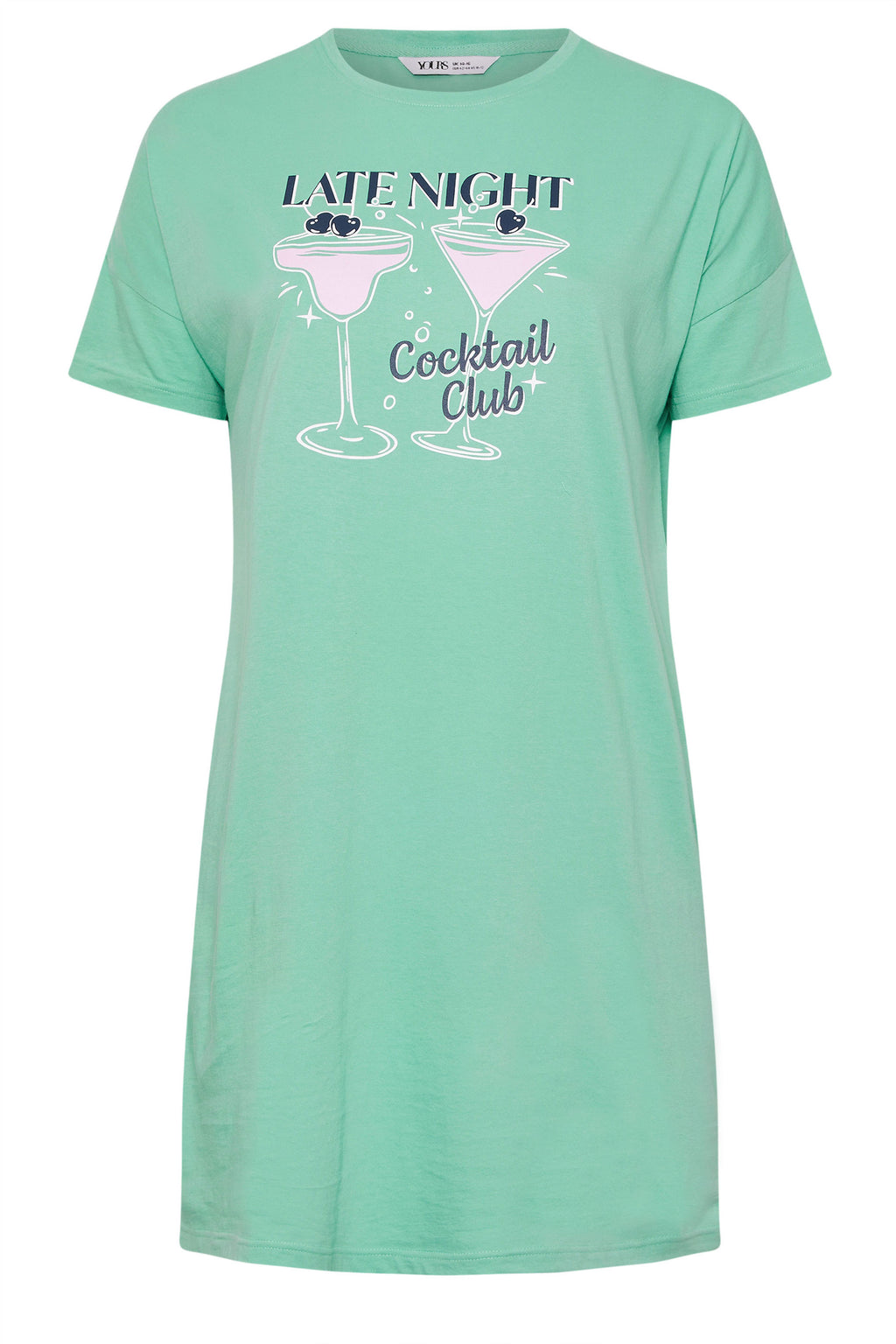  YOURS Lot De 2 Chemises De Nuit Green Cocktail Print