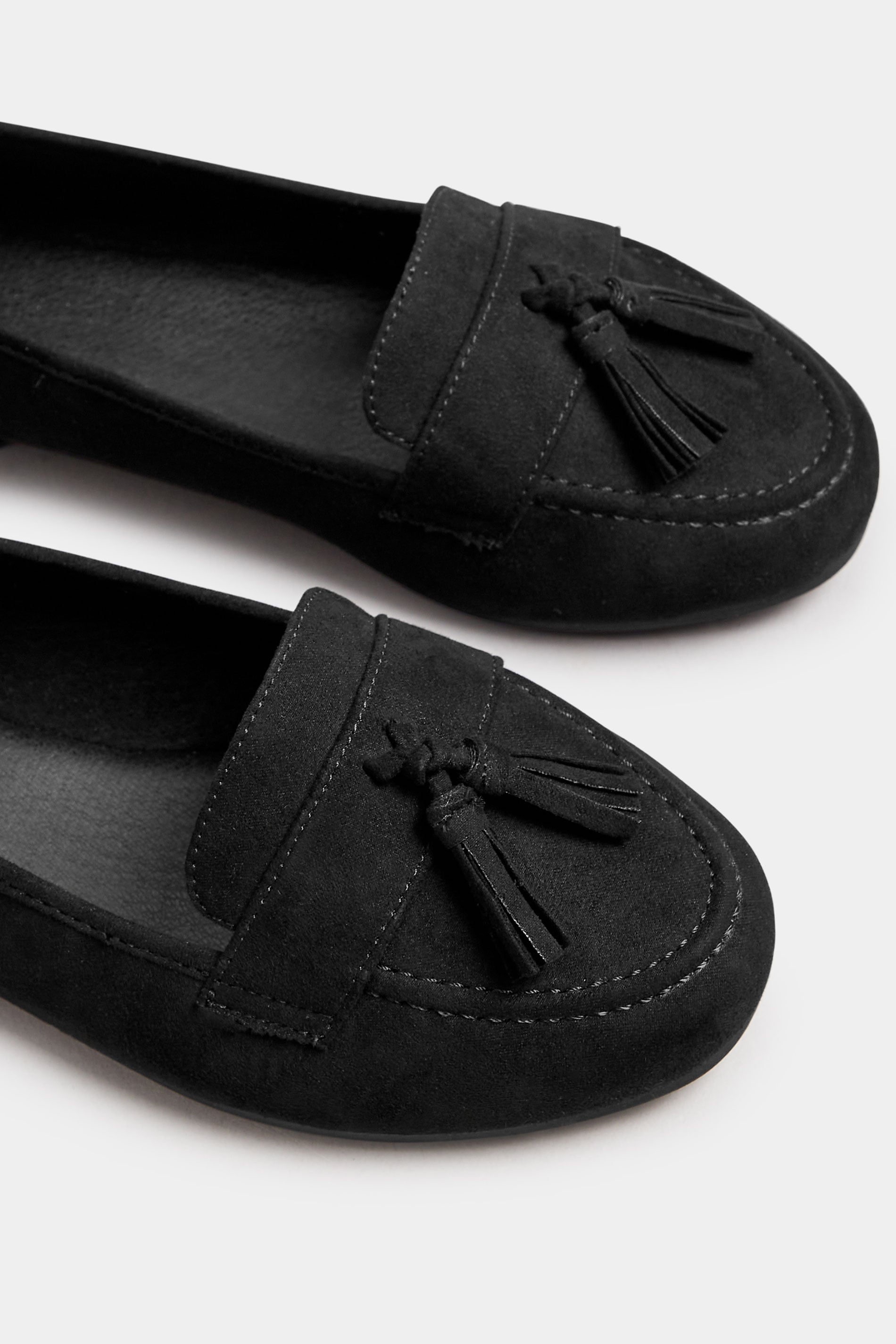  Mocassins Noirs Effet Daim Pieds Larges E & Extra Larges EEE