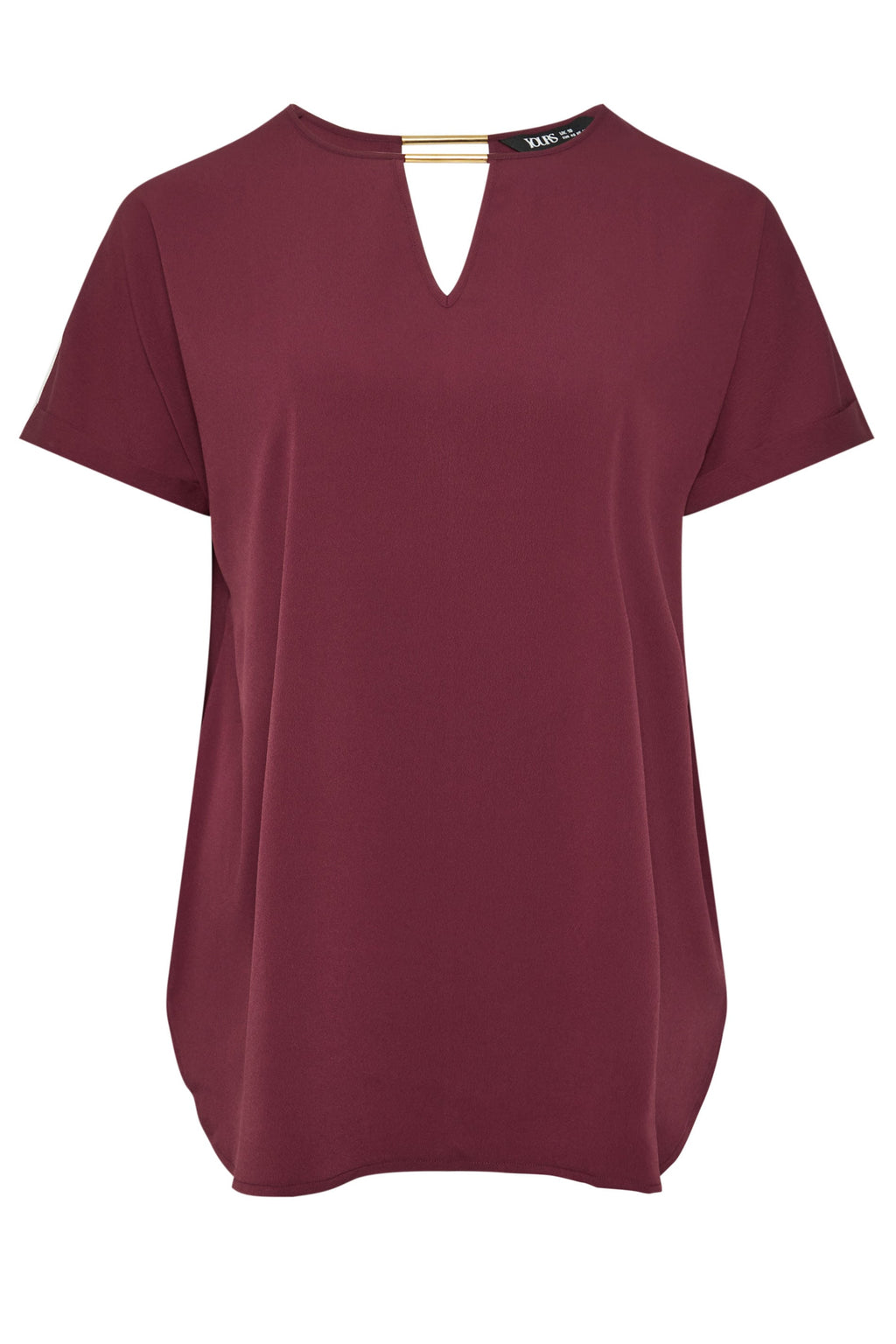  YOURS - Blouse Rouge Vin Design Volanté