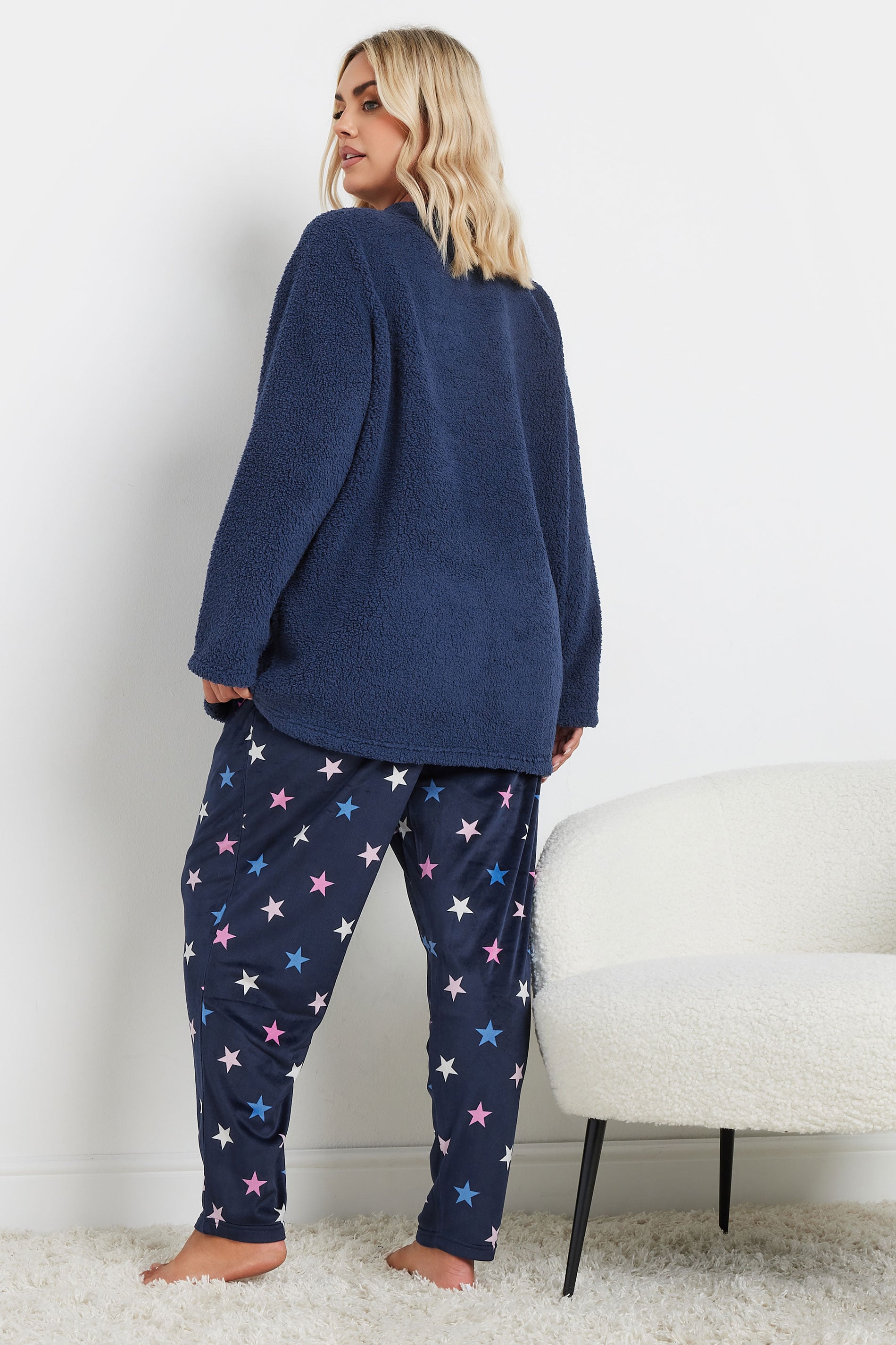  YOURS - Ensemble Loungewear Bleu Étoiles En Peluche