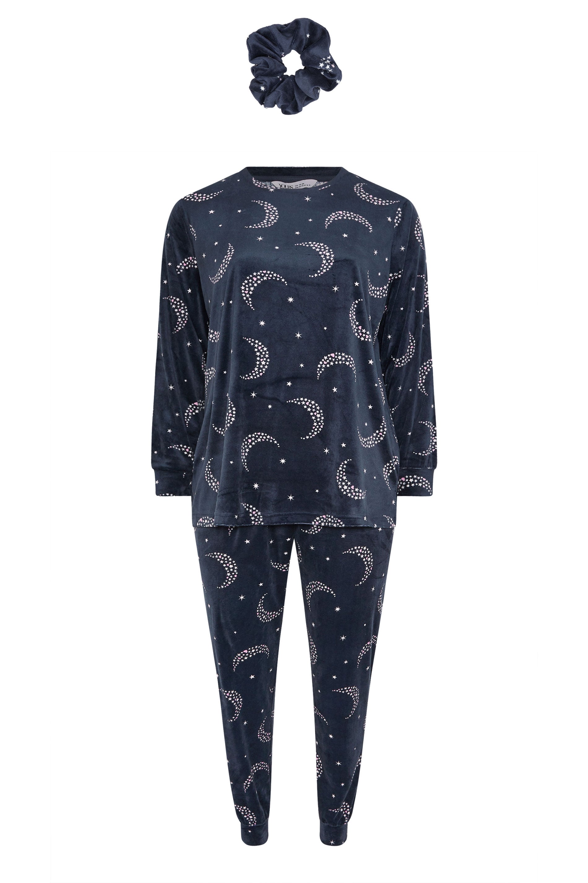  YOURS Curve Ensemble Pyjama Et Chouchou En Polaire Bleu Marine Moon & Star