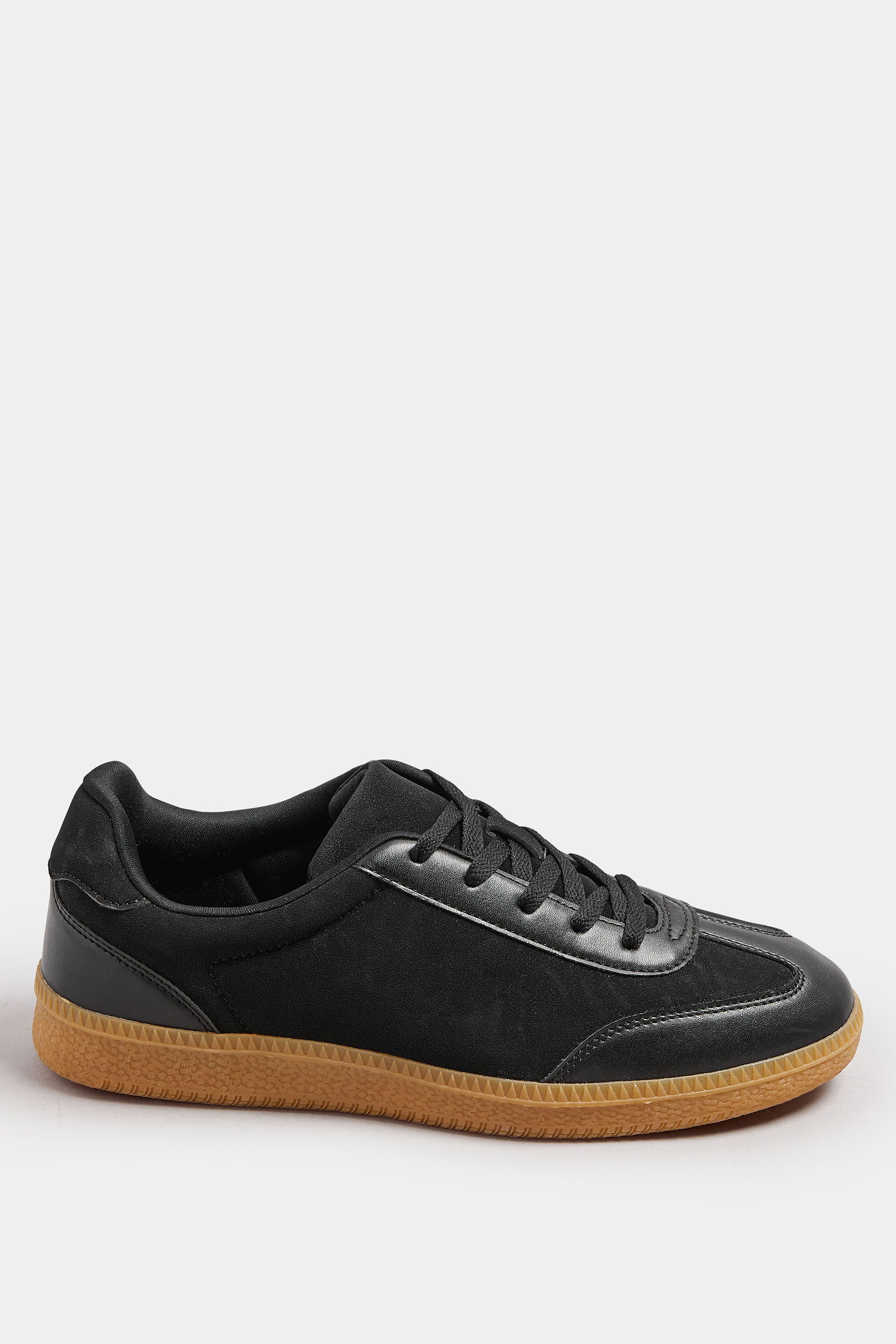  LTS Black Retro Gum Sole Trainer In Standard Fit
