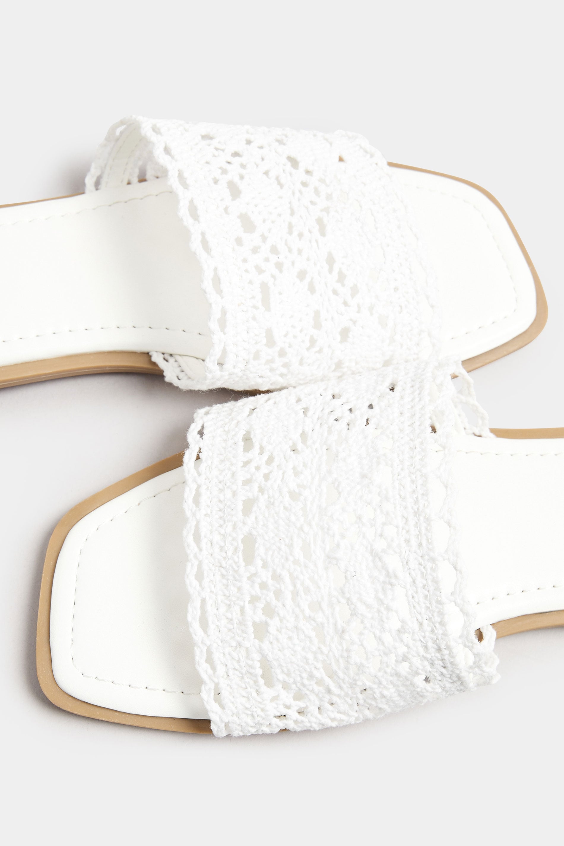  Mules Blanches En Crochet Pieds Extra Larges EEE