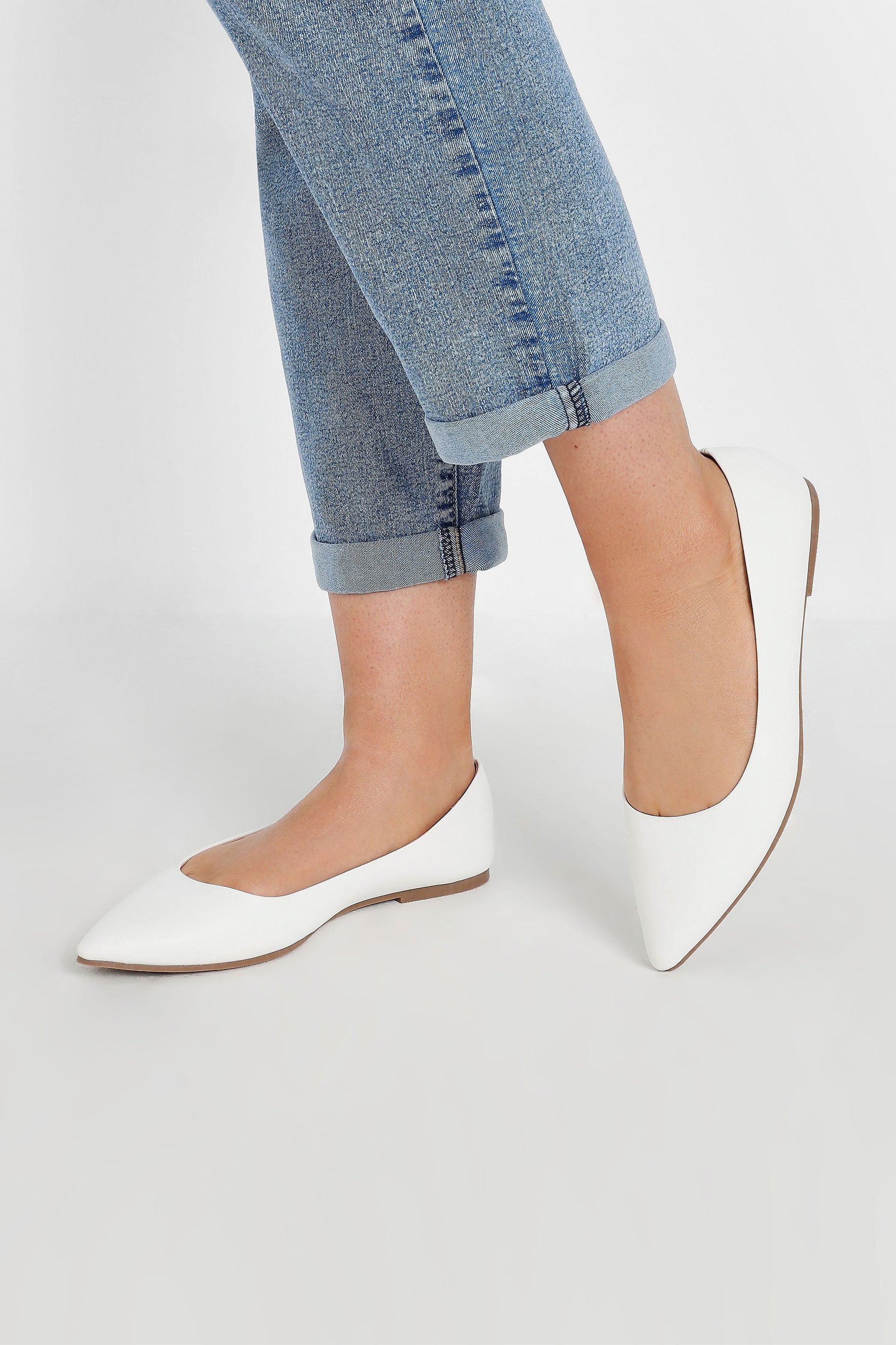  Ballerines Blanches Pieds Larges E & Extra Larges EEE