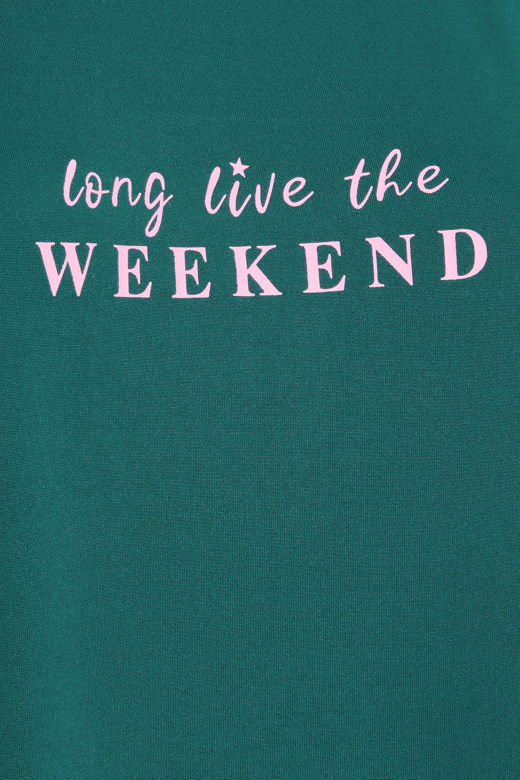  YOURS - Haut De Pyjama Vert Sarcelle 'Long Live The Weekend'