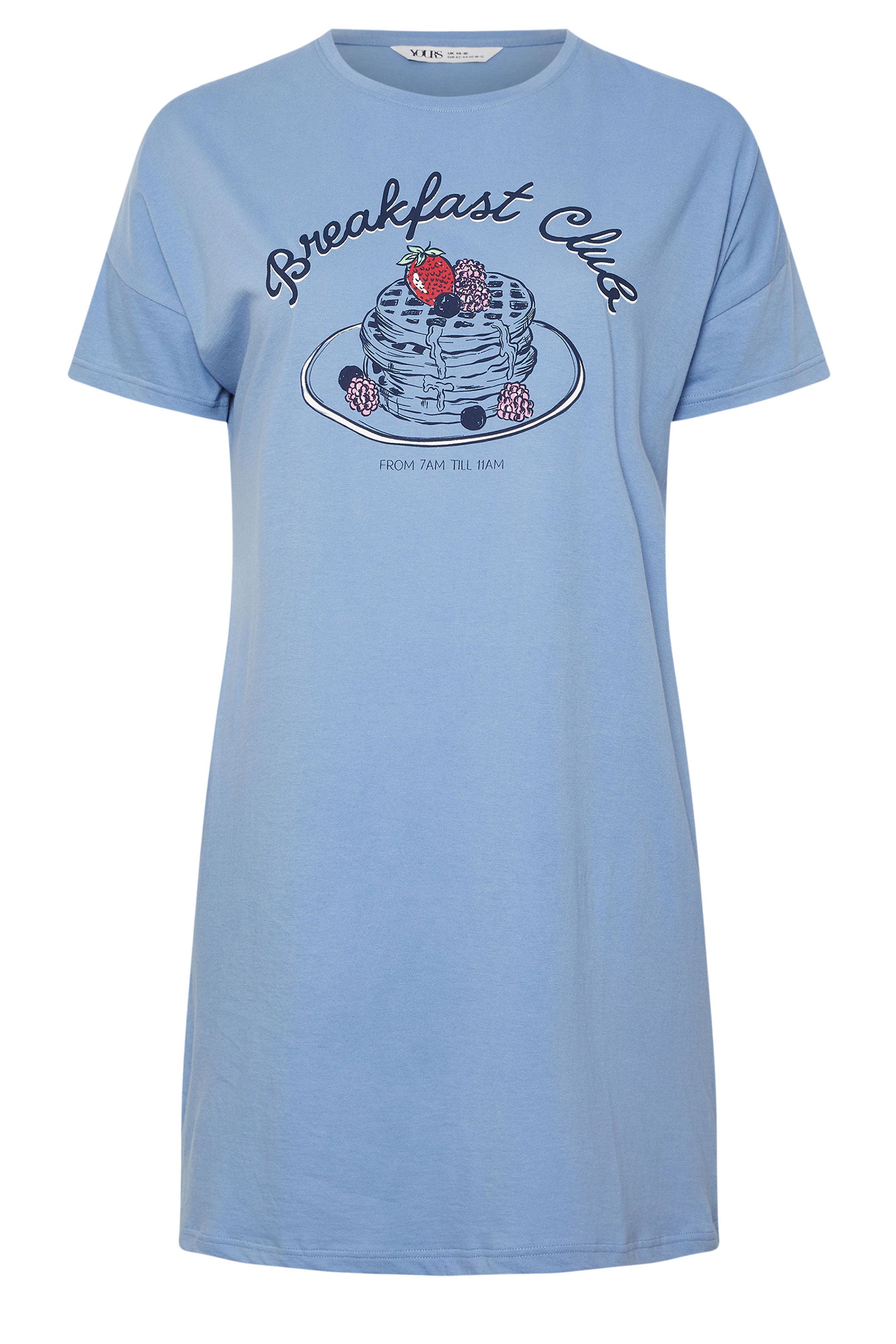  YOURS Curve Chemise De Nuit Bleue « Breakfast Club »