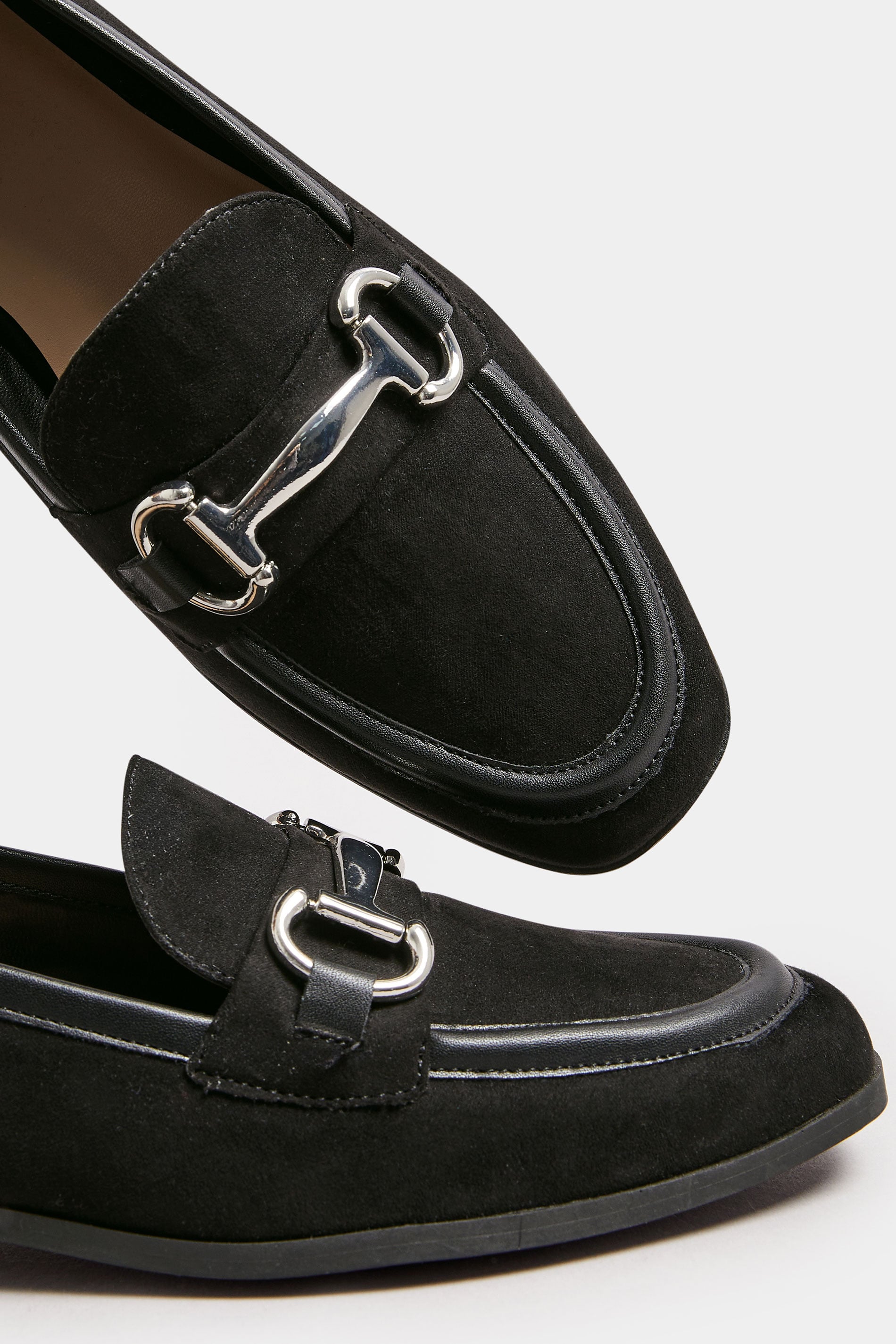  Mocassins Noirs Effet Daim Pieds Larges E