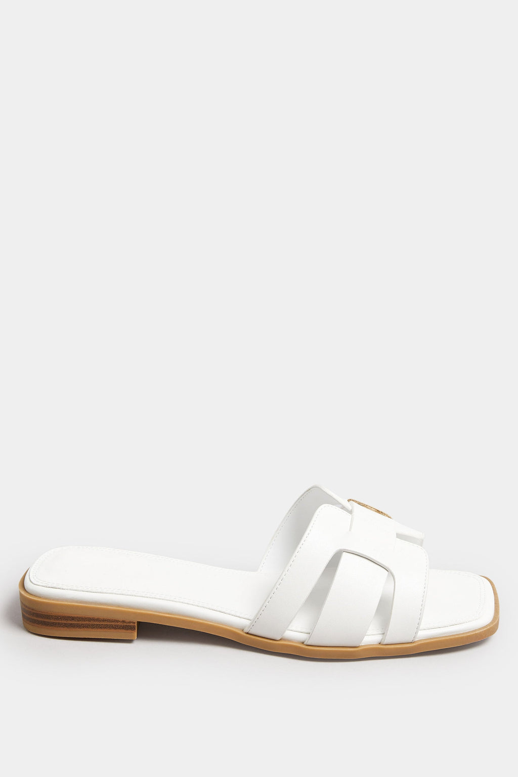  Mules Sandales Blanches Design Découpé Pieds Extra Larges EEE