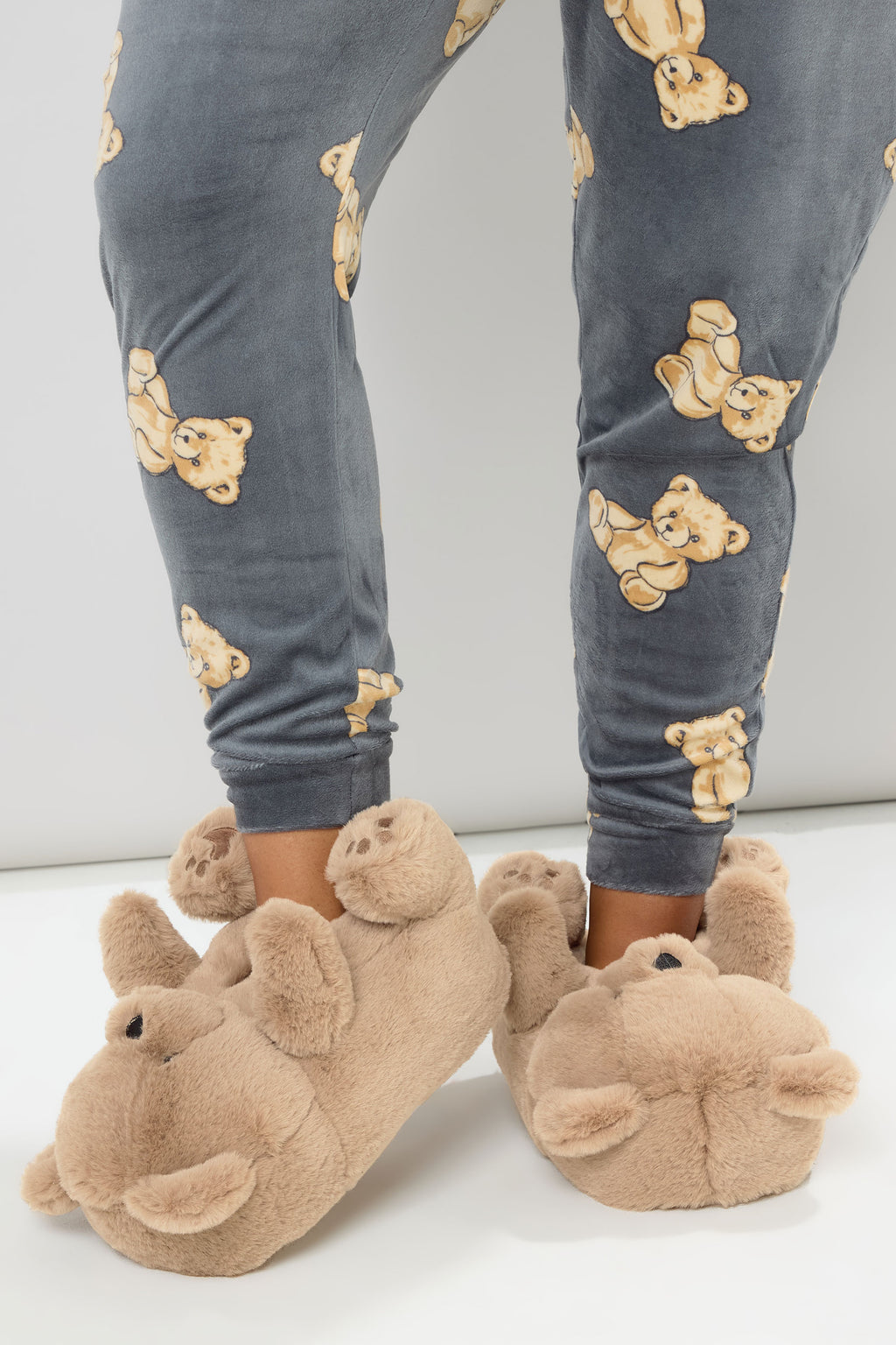 Chaussons Ours En Peluche En Fausse Fourrure Marron