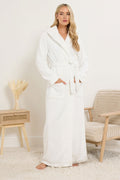  LTS Tall White Luxury Soft Fleece Maxi Dressing Gown